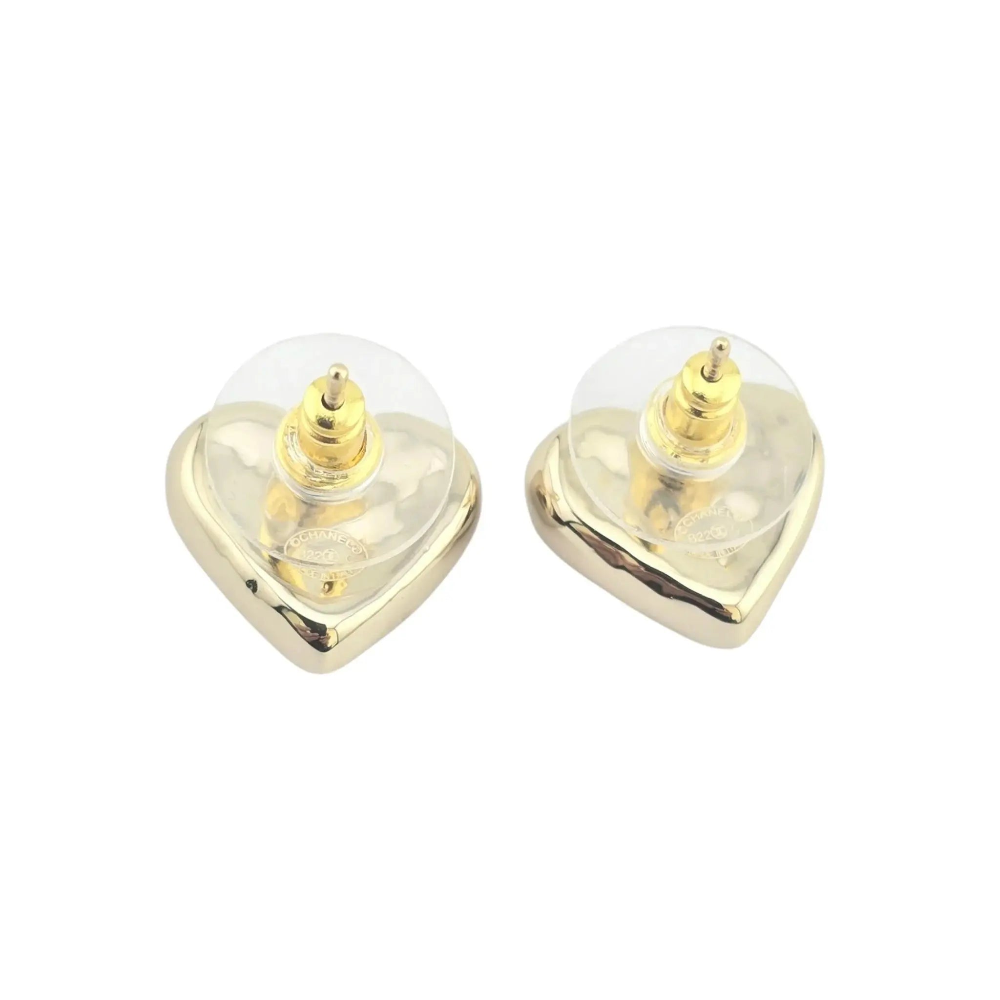 Chanel CC Heart Stud Earrings B22 CHANEL