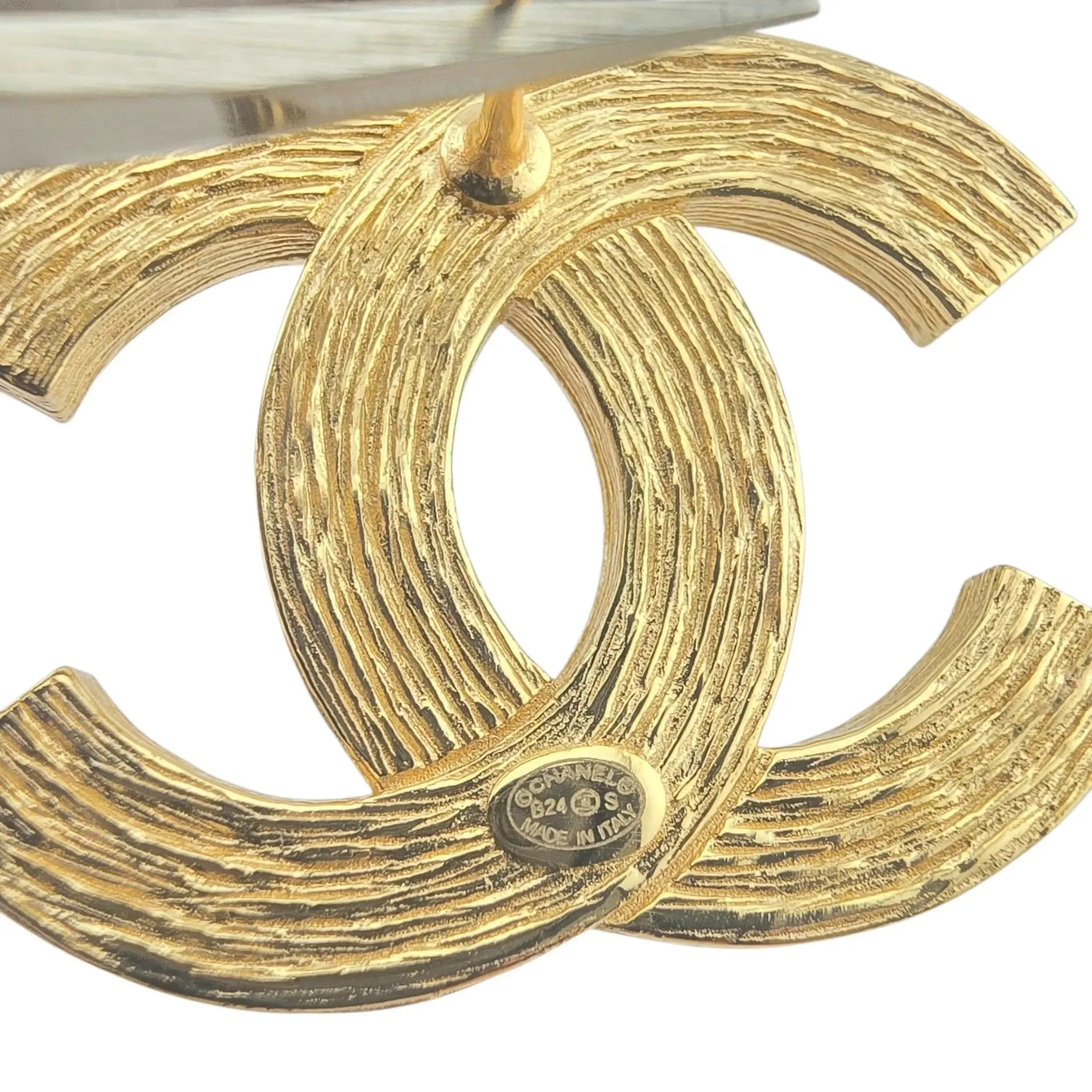 Chanel CC 24S Gold Crystals Stud Earrings CHANEL