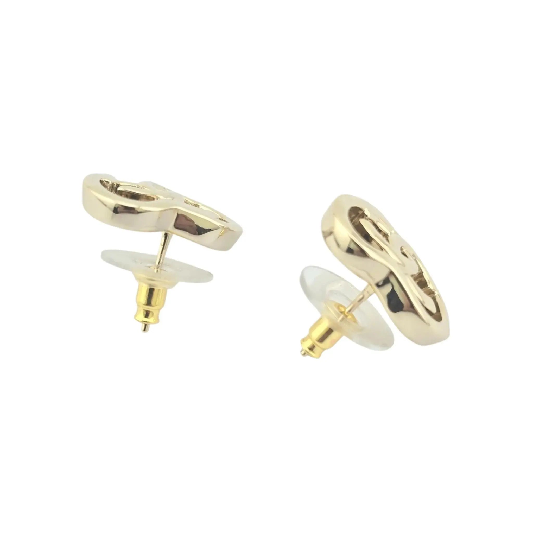 Chanel CC Gold Heart Earrings 2022 CHANEL