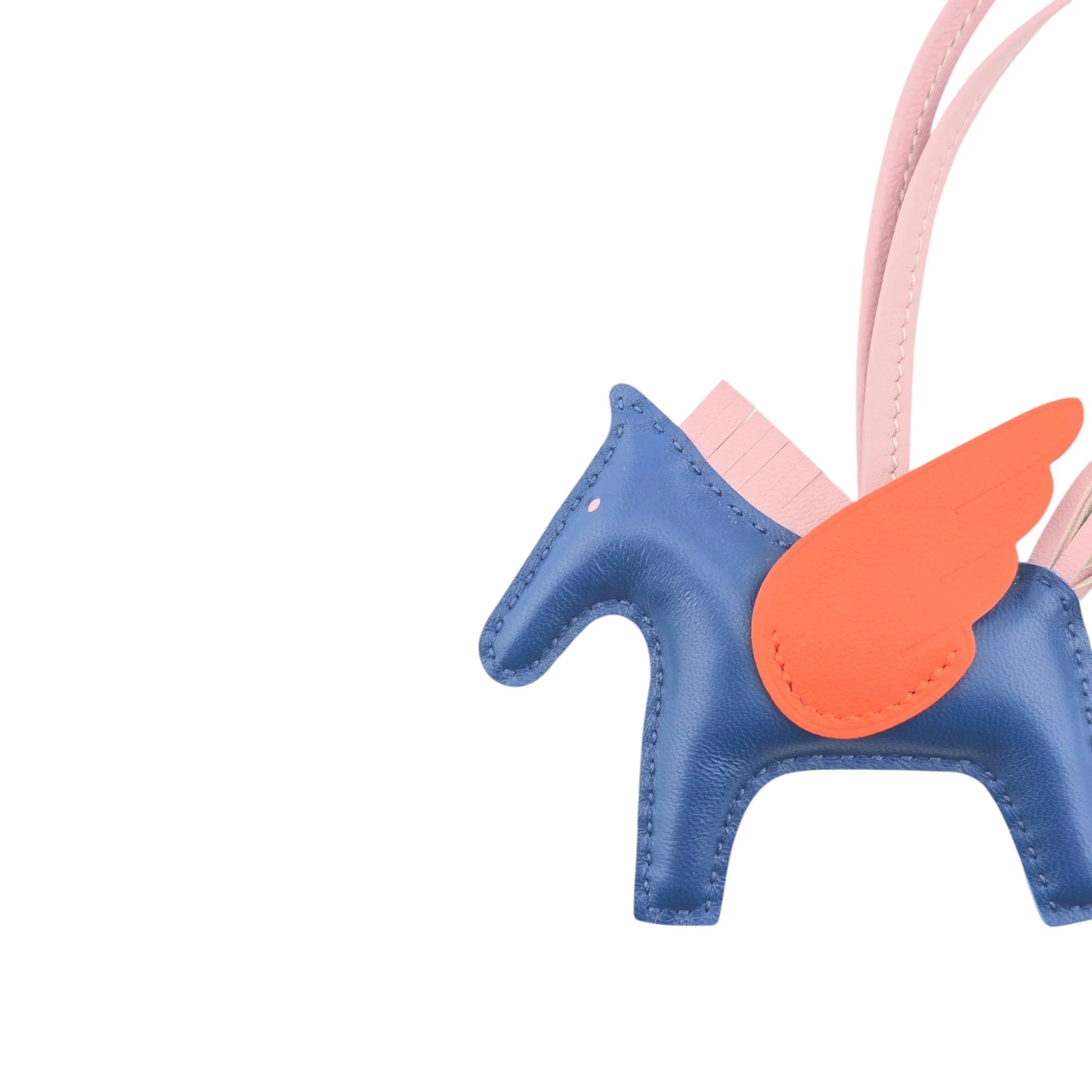 Hermès Pegase Rodeo Bag Charm MM Bleu France/Mauve Sylvestre/Capucine HERMES