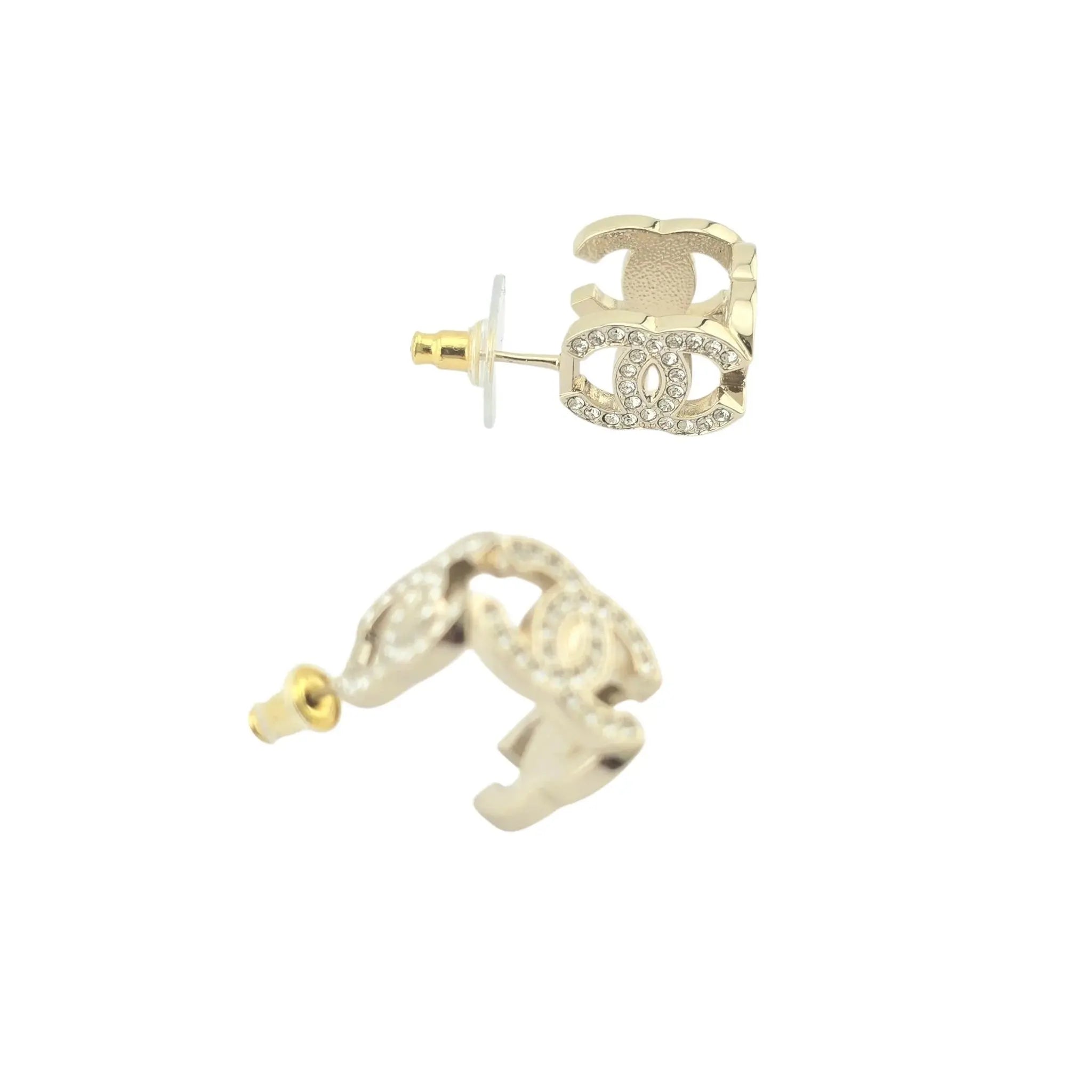 Chanel CC Crystal Gold Earrings 2024 CHANEL