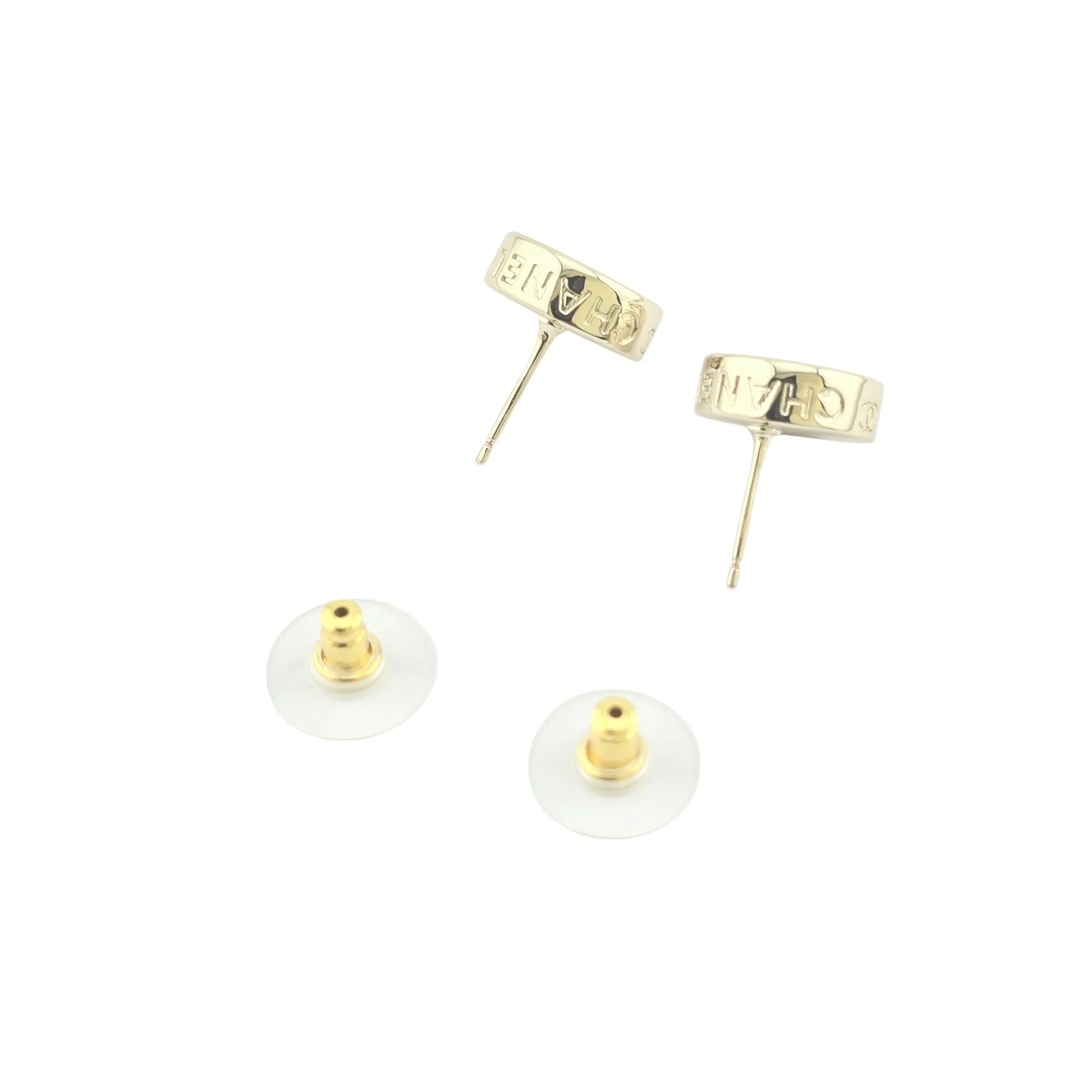 Chanel CC Stud Gold Round Earrings 2025 CHANEL