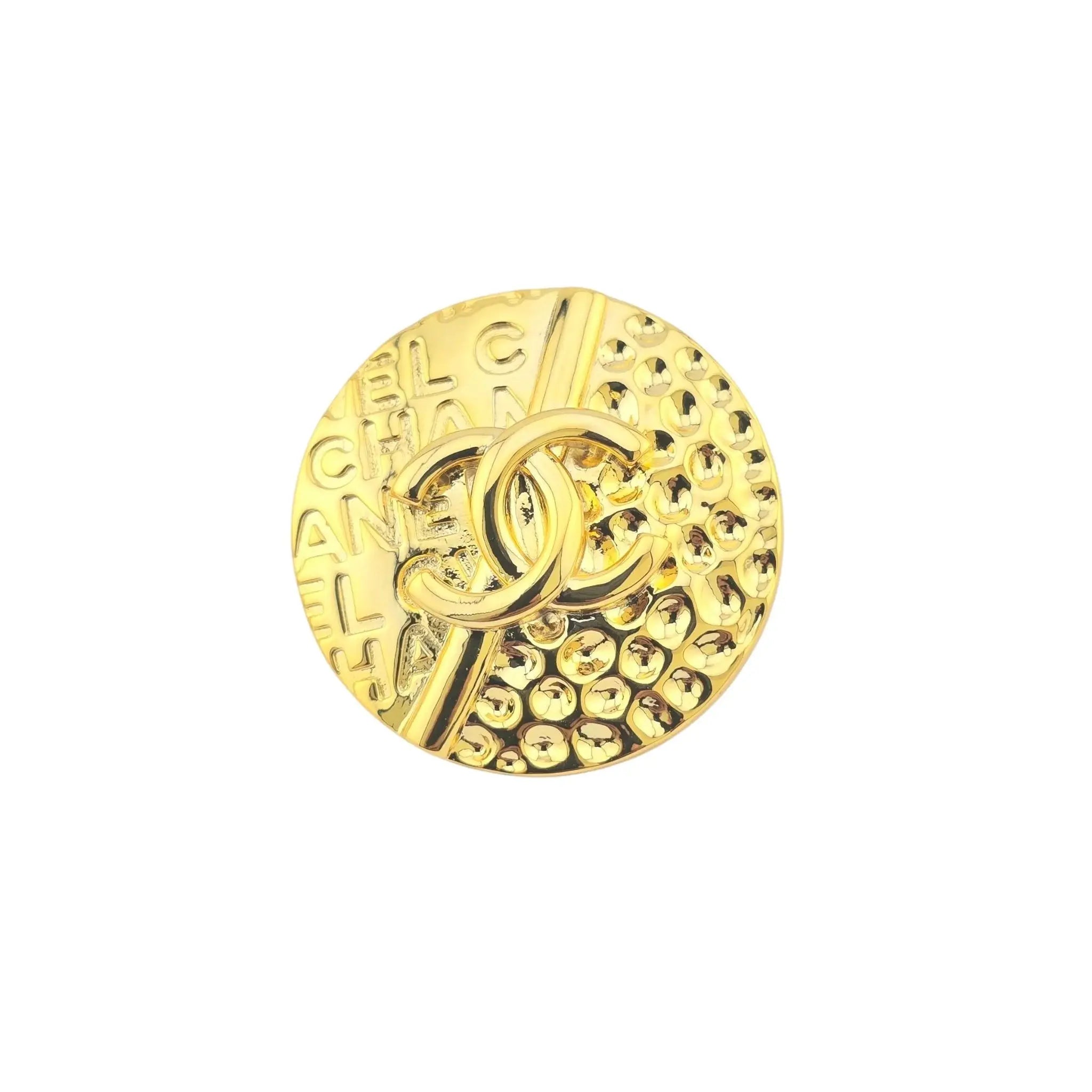 Chanel CC Round Gold Earrings 2024 CHANEL