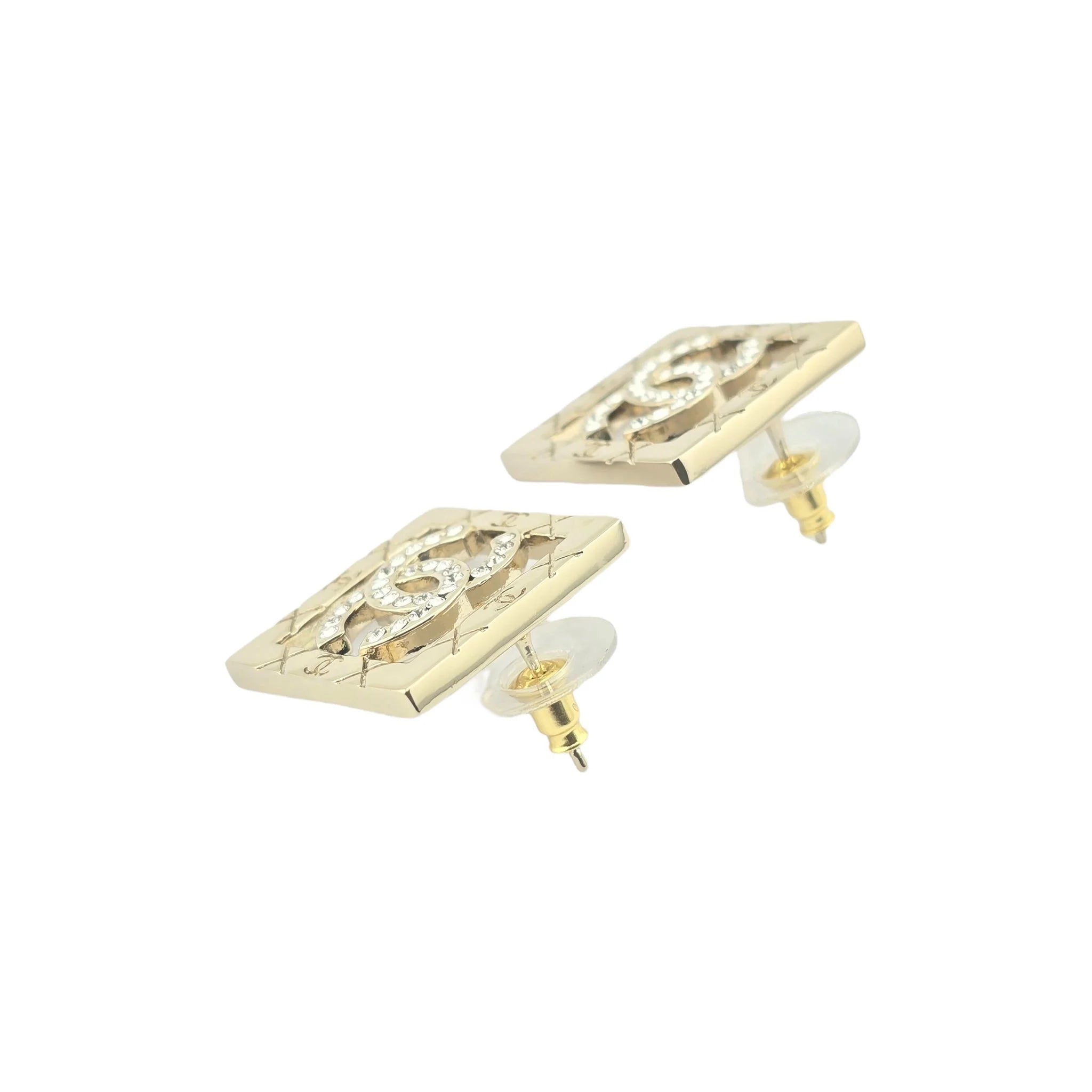 Chanel CC Square Crystal Earrings 2025 CHANEL