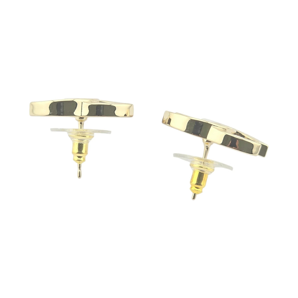 Chanel CC Pink Gold Stud Earrings 2024 CHANEL