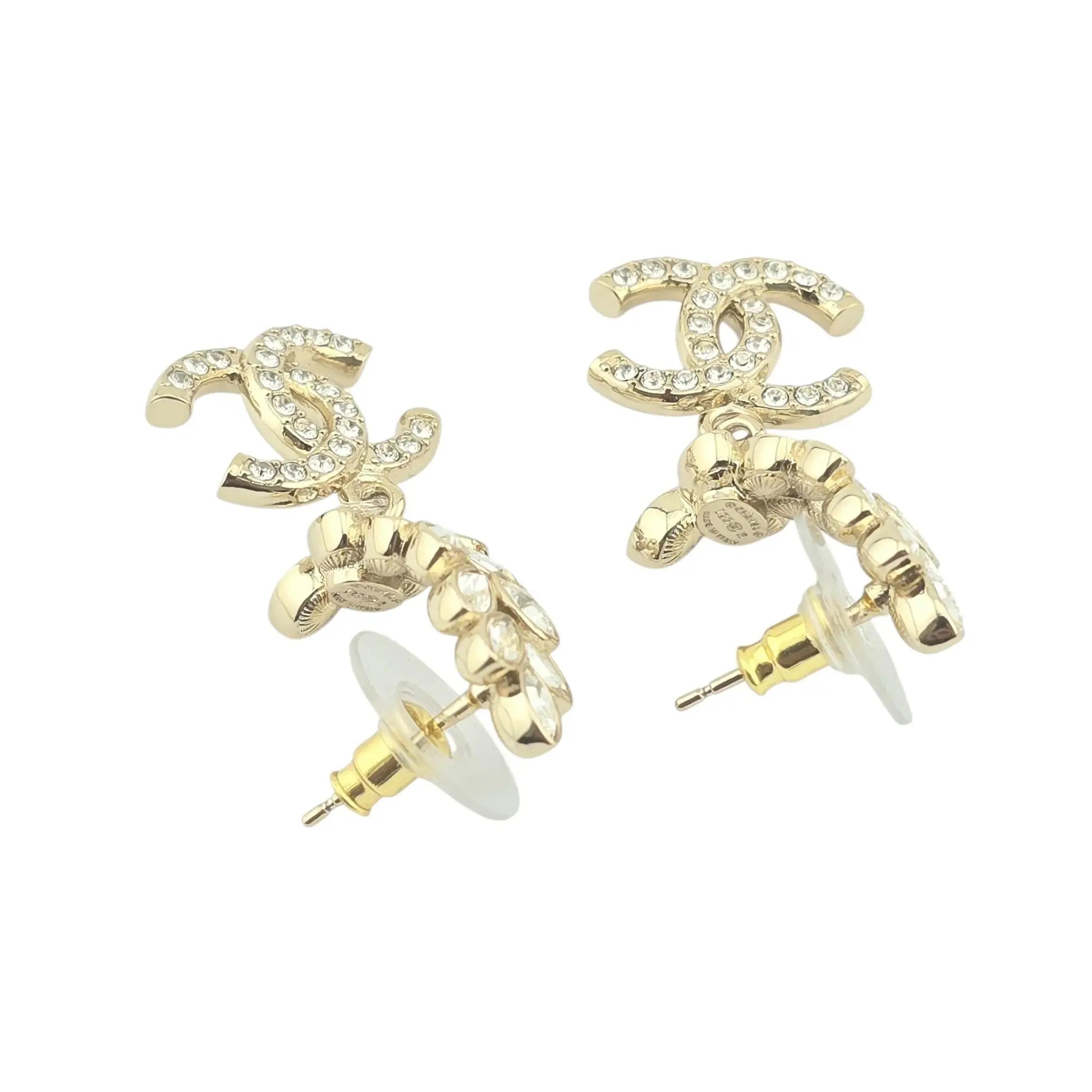 Chanel CC Crystal Leaf Earrings 2023 CHANEL