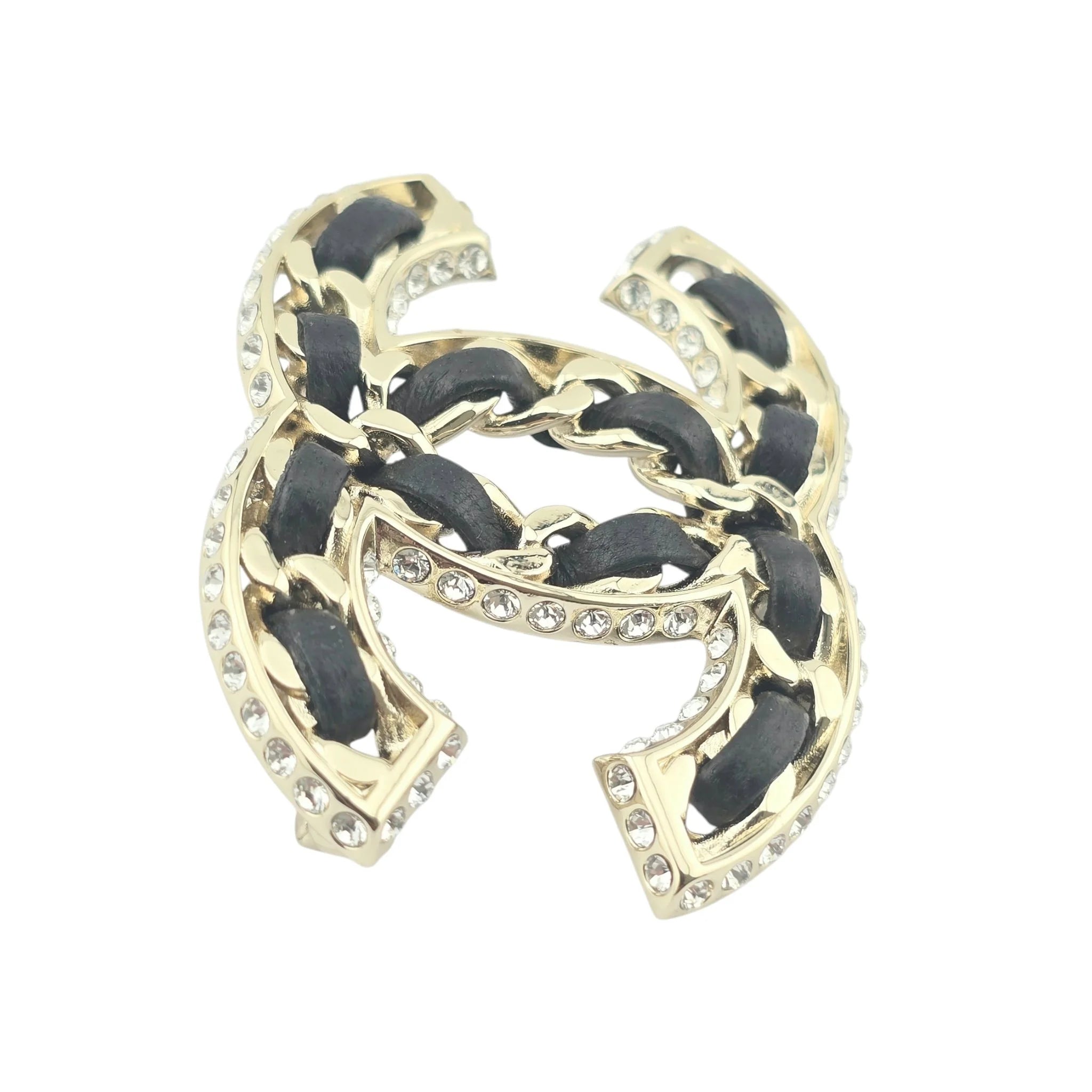 Chanel CC Crystal Leather Brooch 2023 CHANEL