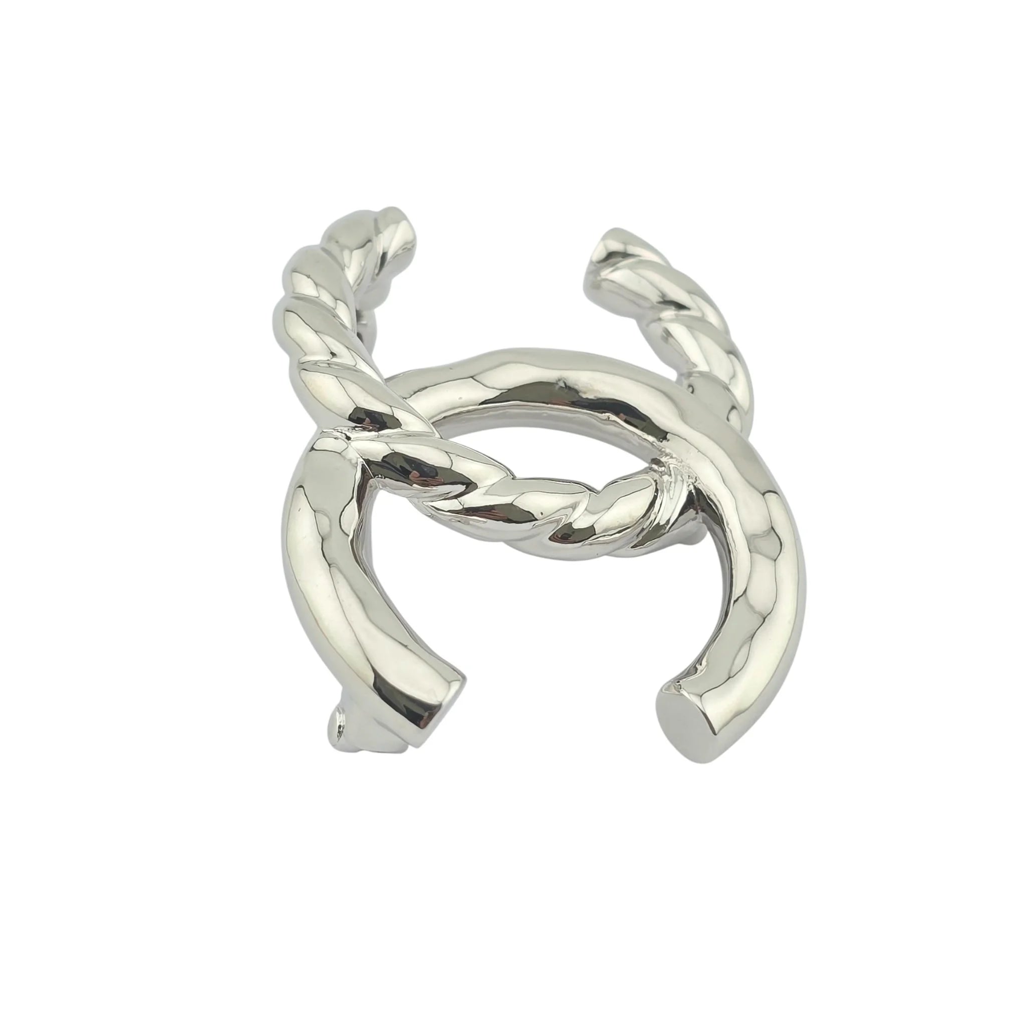 Chanel CC Silver Logo Brooch 2025 CHANEL