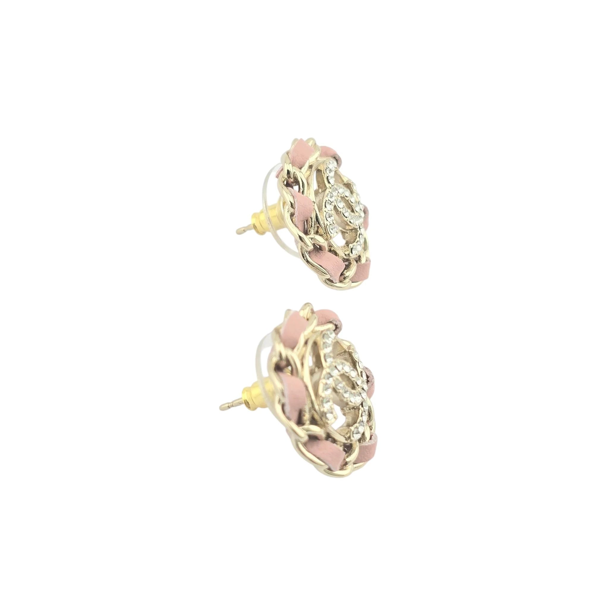 Chanel CC Round Pink Lambskin Earrings 2022 CHANEL