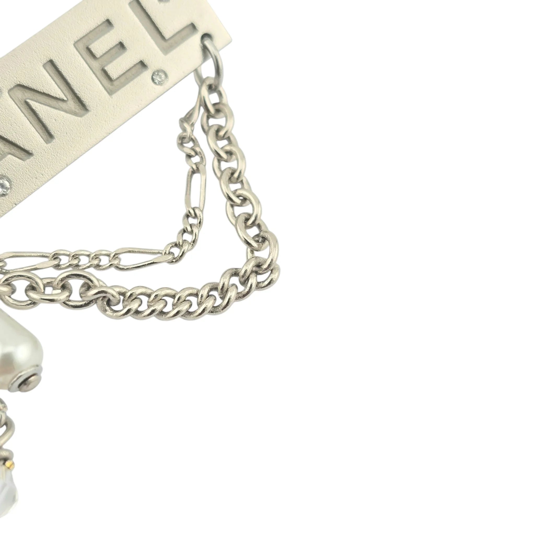 Chanel Silver Crystal Chain Brooch 2021 CHANEL