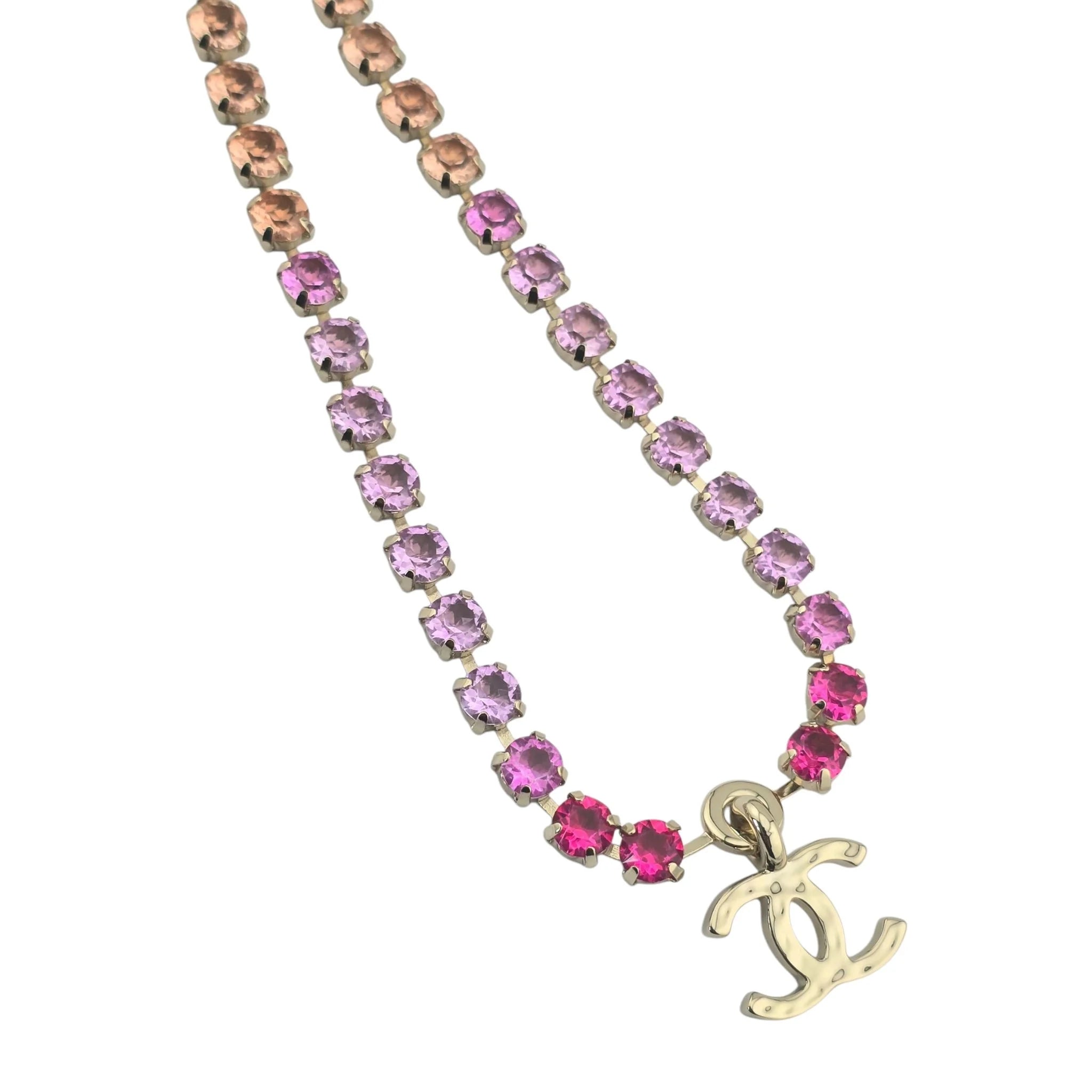 Chanel Strass CC Pendant Choker Multicoloured Necklace 2024 CHANEL