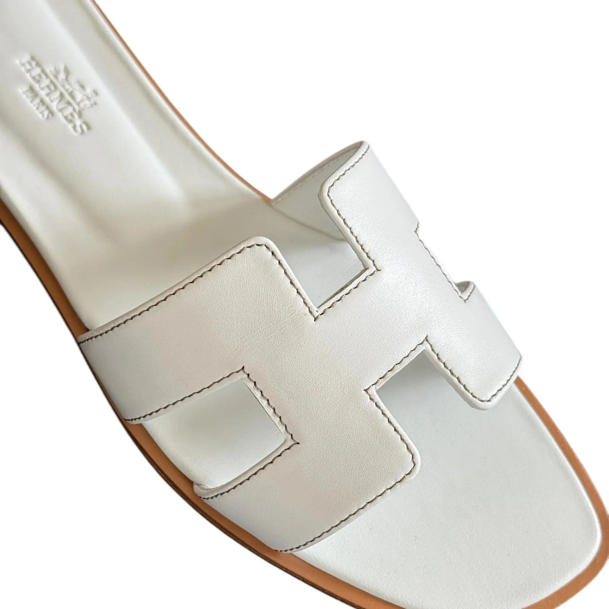 Hermes Oran Sandal White Blanc - 39 UK 6 HERMES