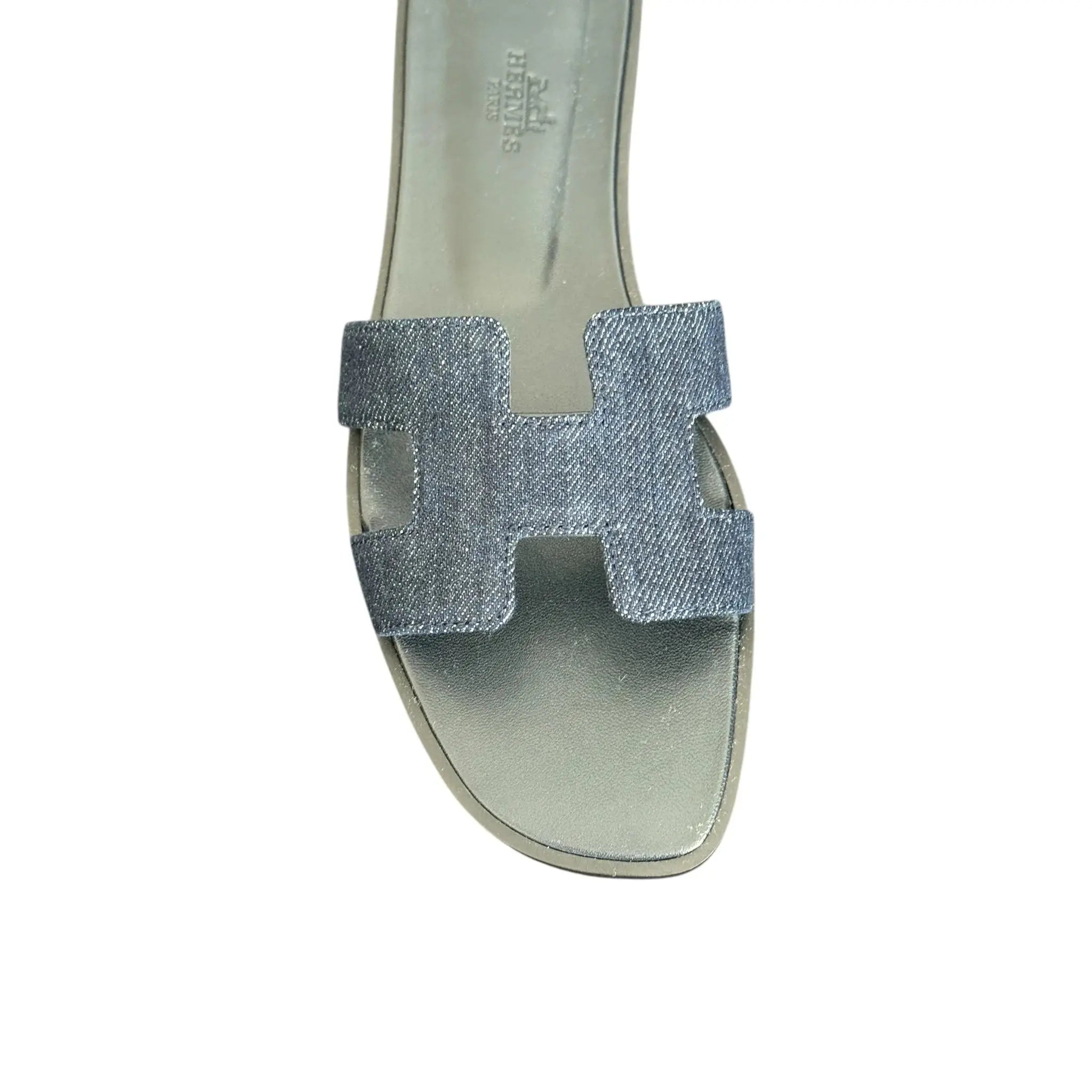 Hermes Oran Sandal Bleu Brut Denim 39 UK 6 HERMES