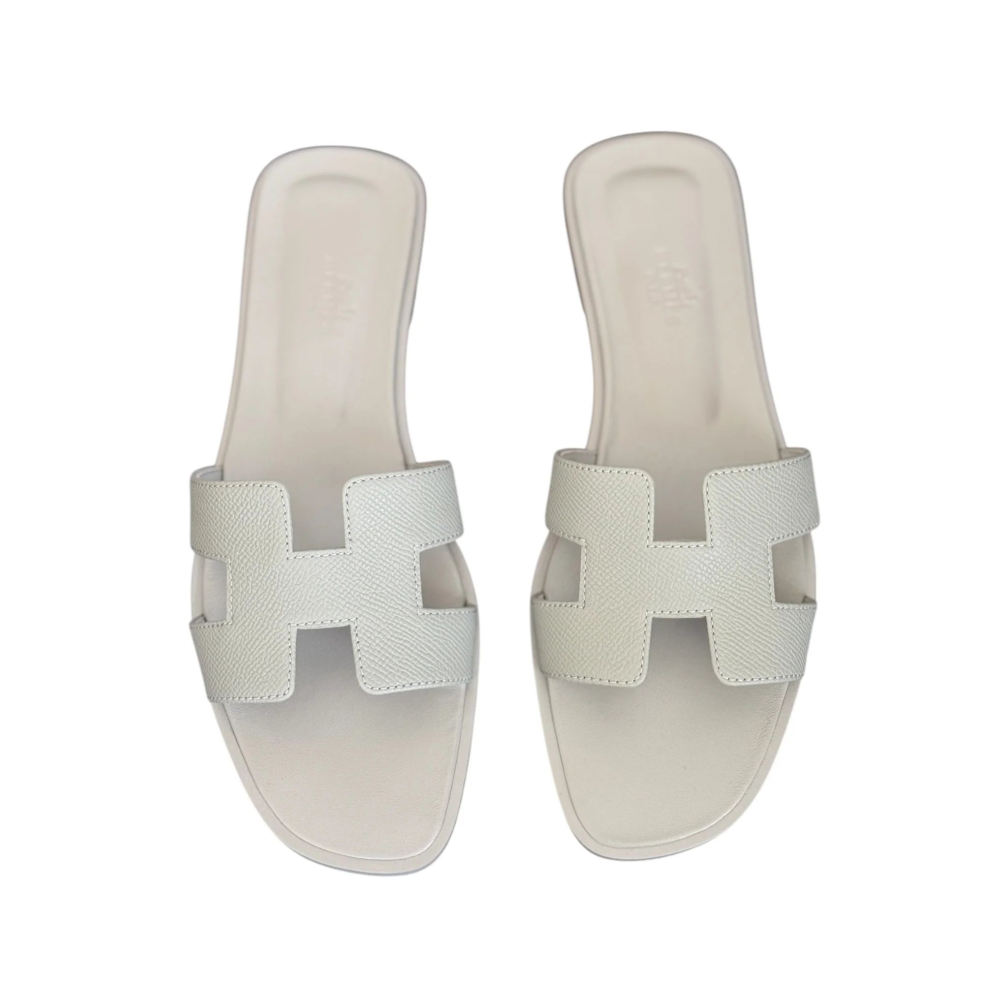 Hermes Oran Sandal Bleu Glacier Epsom - 40 UK 7 HERMES