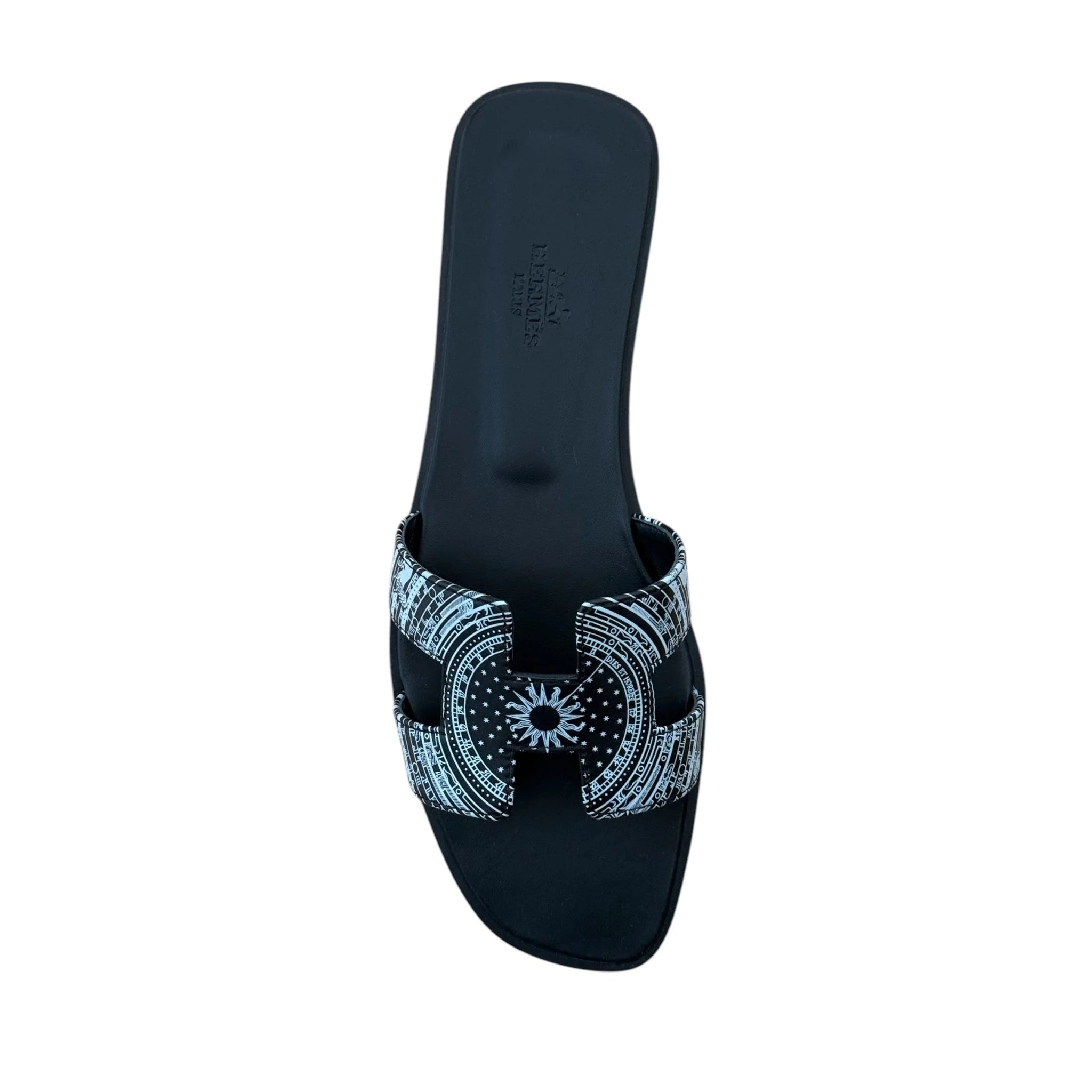Hermes Oran Sandal Black Noir Astrologie Bandana - 40 UK 7 HERMES