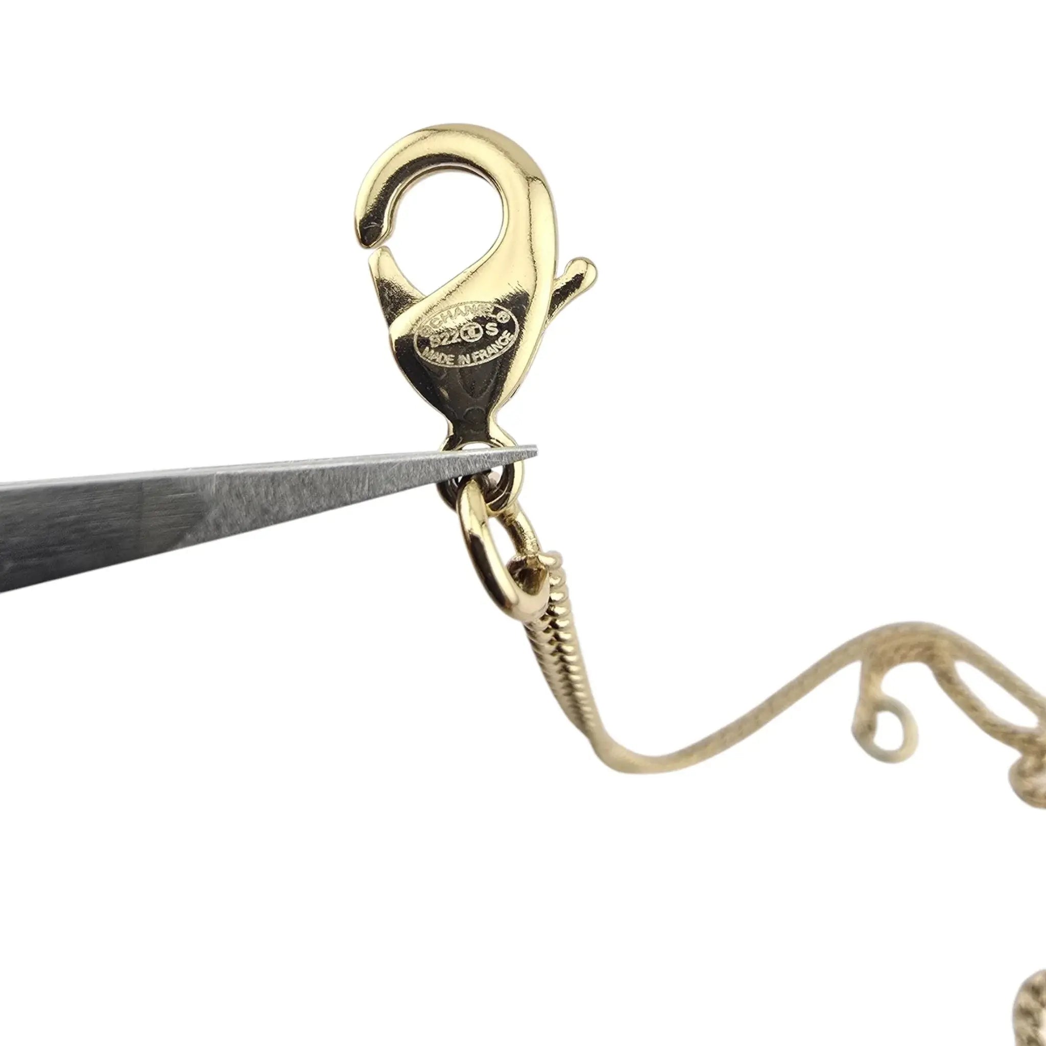 Chanel CC Gold Crystal Heart Pendant Necklace B22 CHANEL