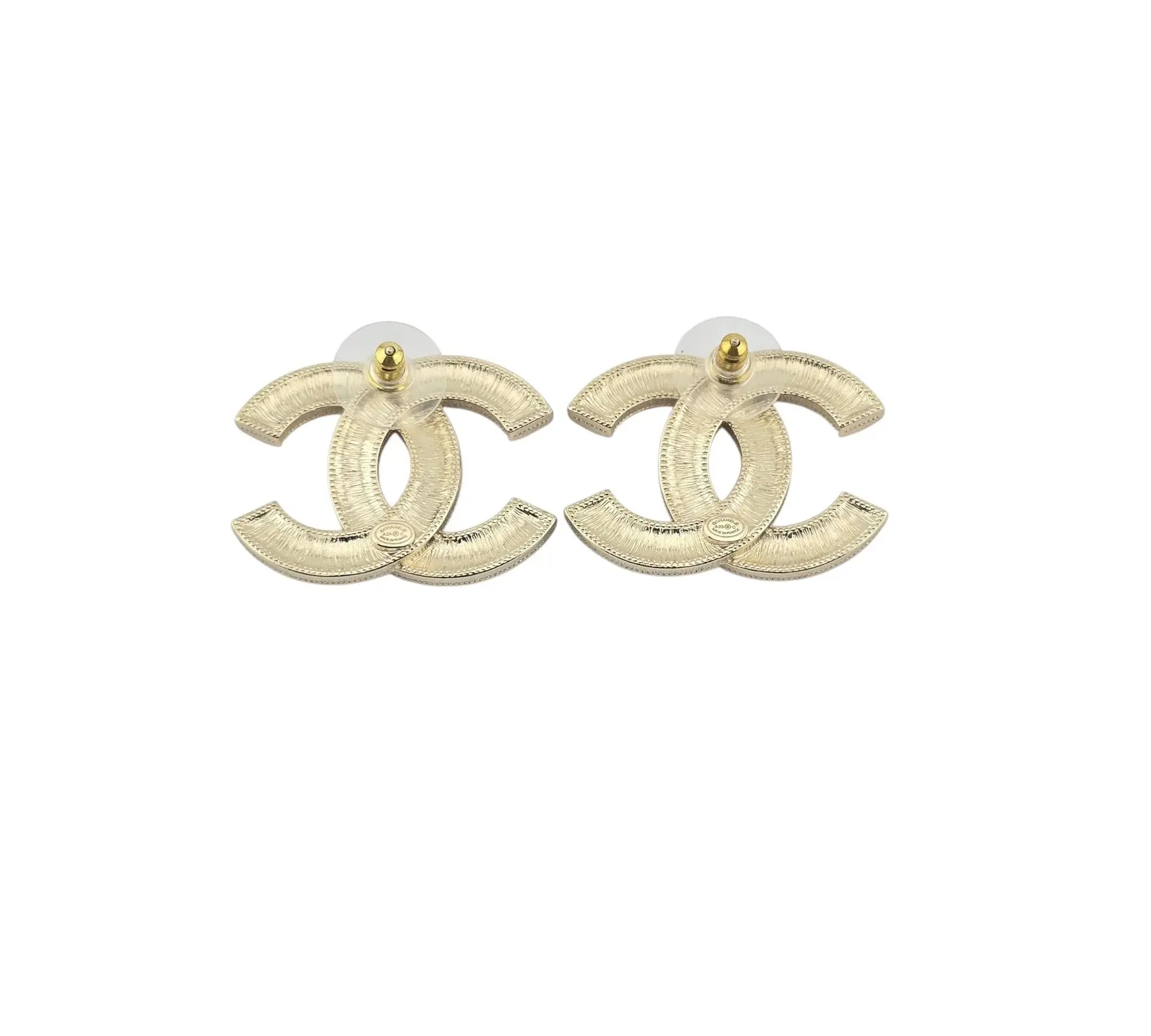 Chanel CC Multicolour Rainbow Crystals CC Earrings Gold 2023 CHANEL