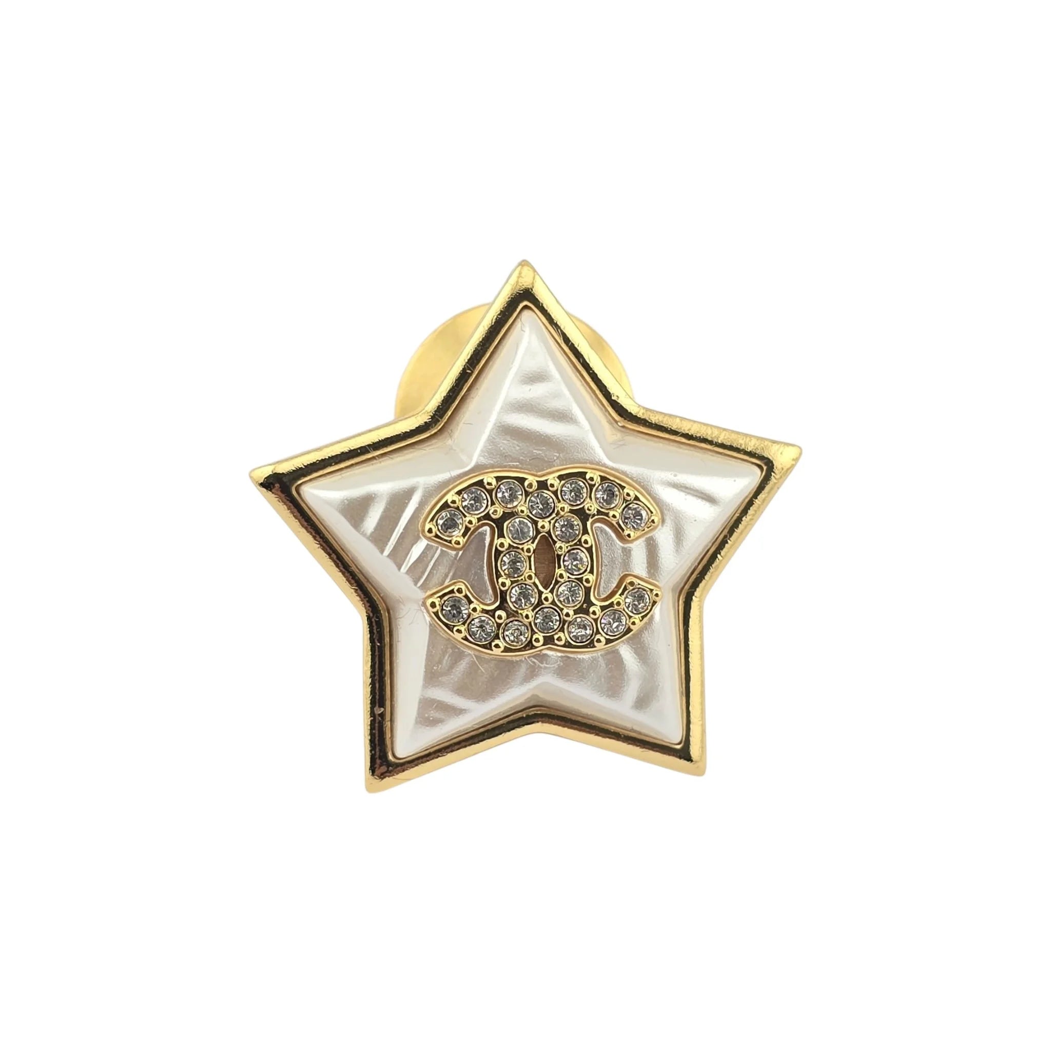 Chanel CC White Heart Resin Pin Brooch 2024 CHANEL