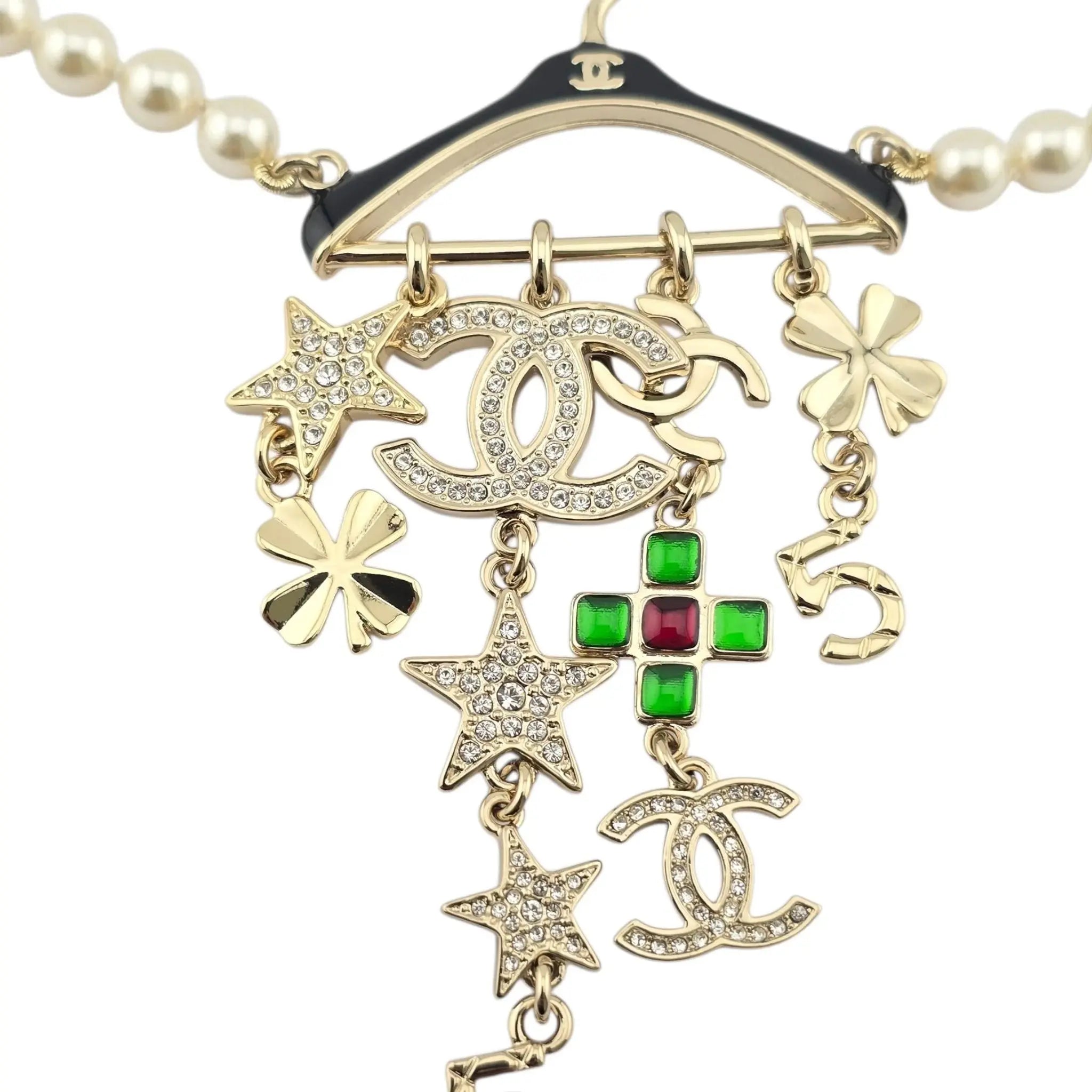 Chanel CC Faux Pearl Hanger Pendant Necklace 2023 CHANEL