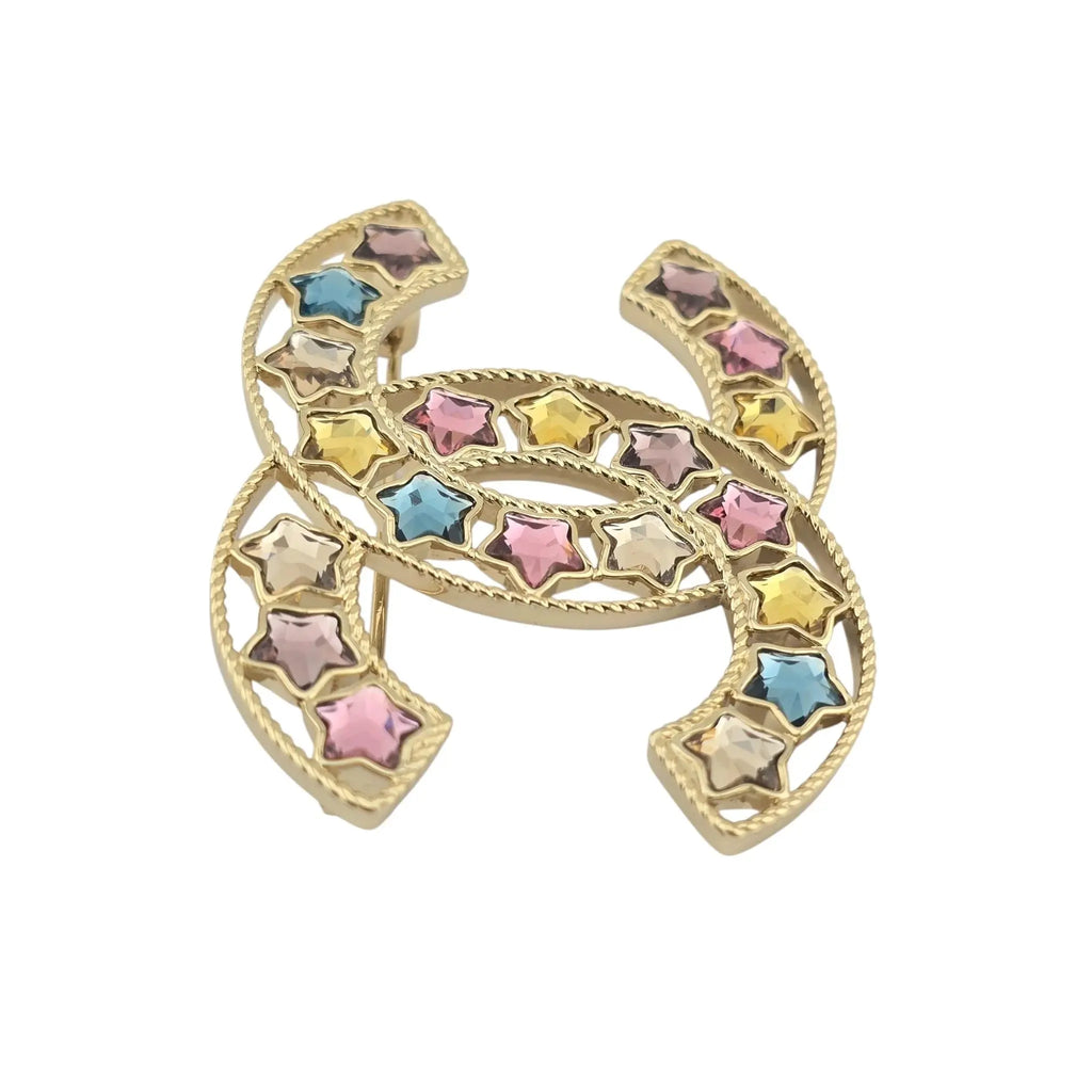 Chanel CC Multicoloured Star Crystal Brooch 2025 CHANEL