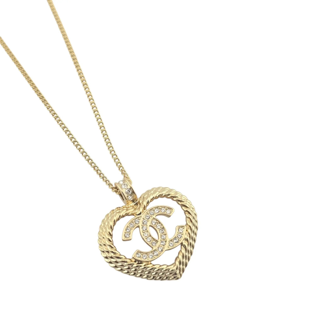 Chanel CC Heart Pendant Necklace 2024 CHANEL