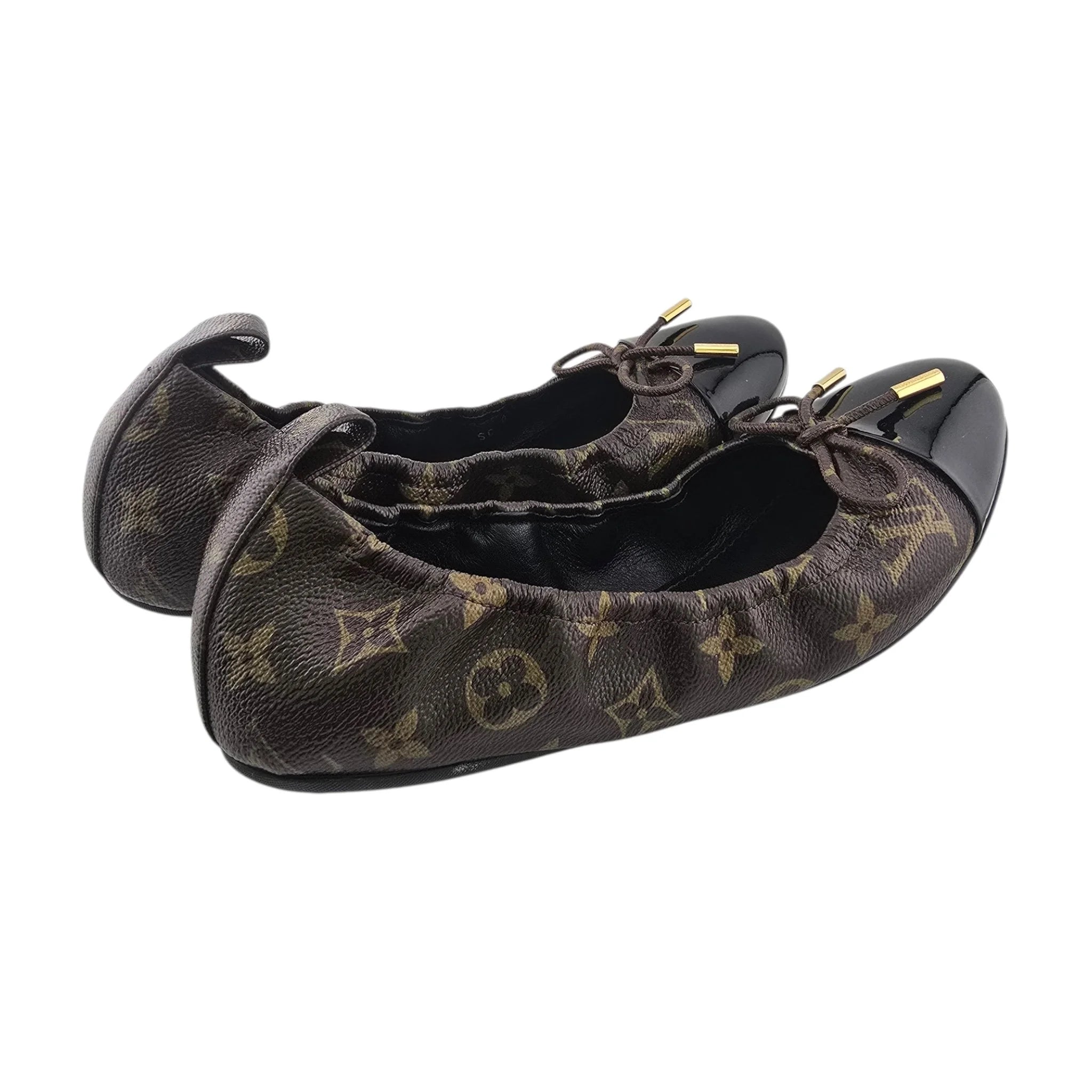 Louis Vuitton LV Brown Canvas Monogram Ballet Flats 39 LOUIS VUITTON