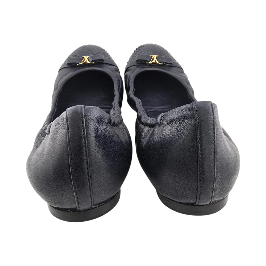 Louis Vuitton LV Flirty Navy Blue Python Ballet Flats 39 LOUIS VUITTON