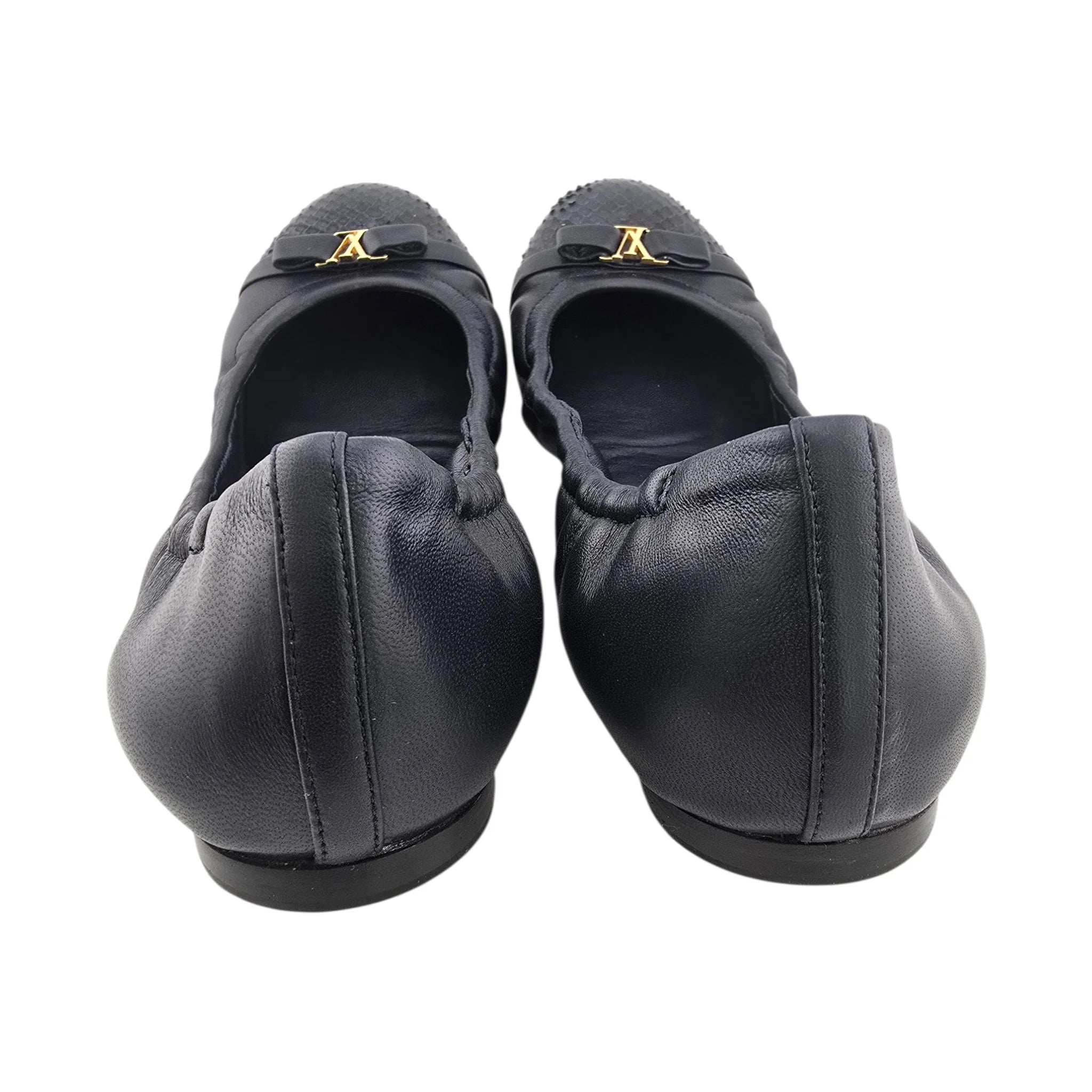 Louis Vuitton LV Flirty Navy Blue Python Ballet Flats 39 LOUIS VUITTON