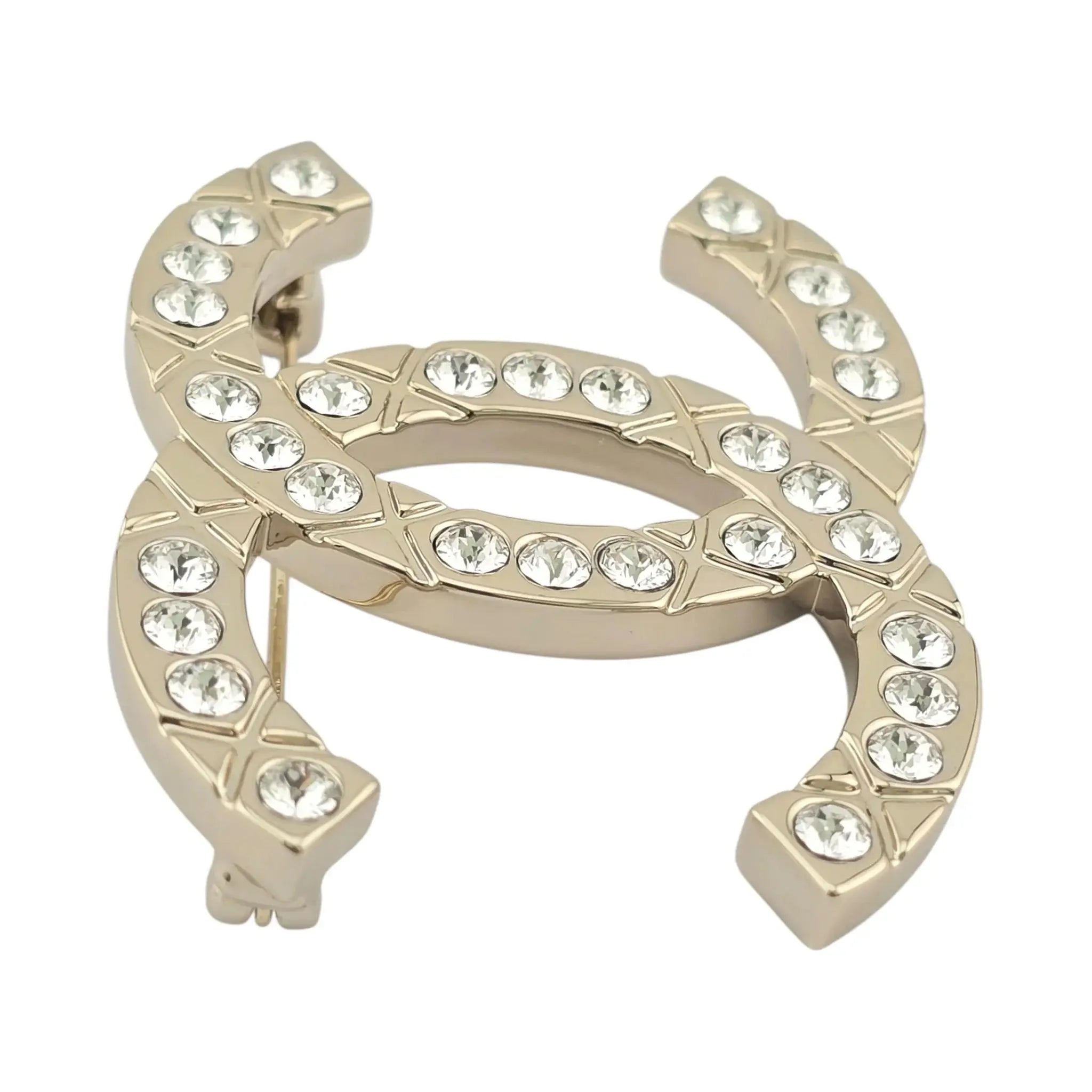 Chanel CC Gold Crystal Brooch B25 CHANEL