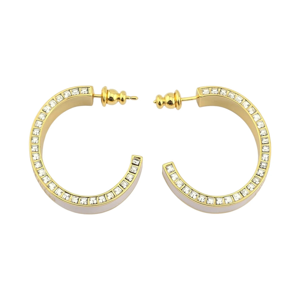 Christian Dior Large Dior Night Code Hoop Pink Earrings DIOR