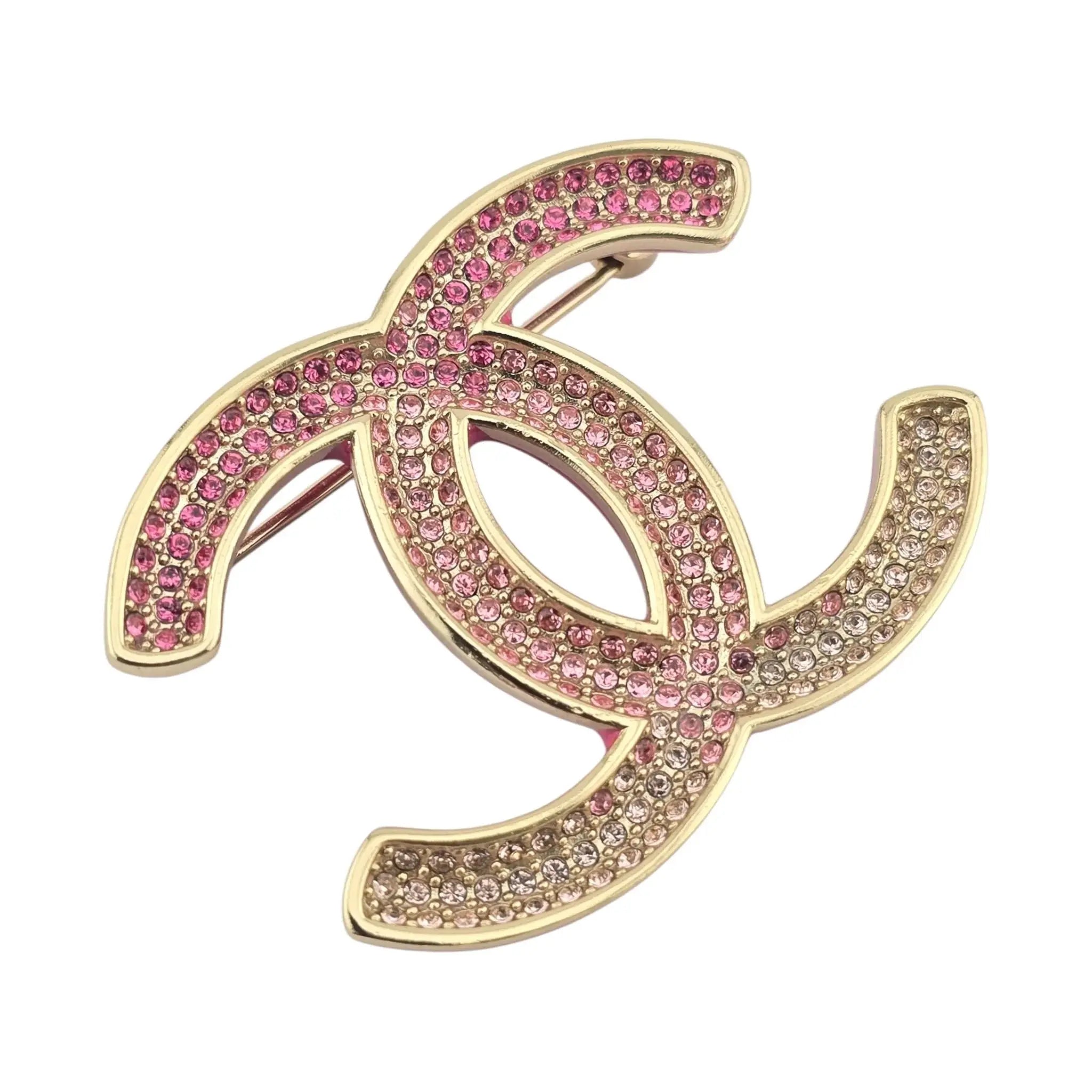 Chanel CC Pink Crystal Brooch 2023 CHANEL