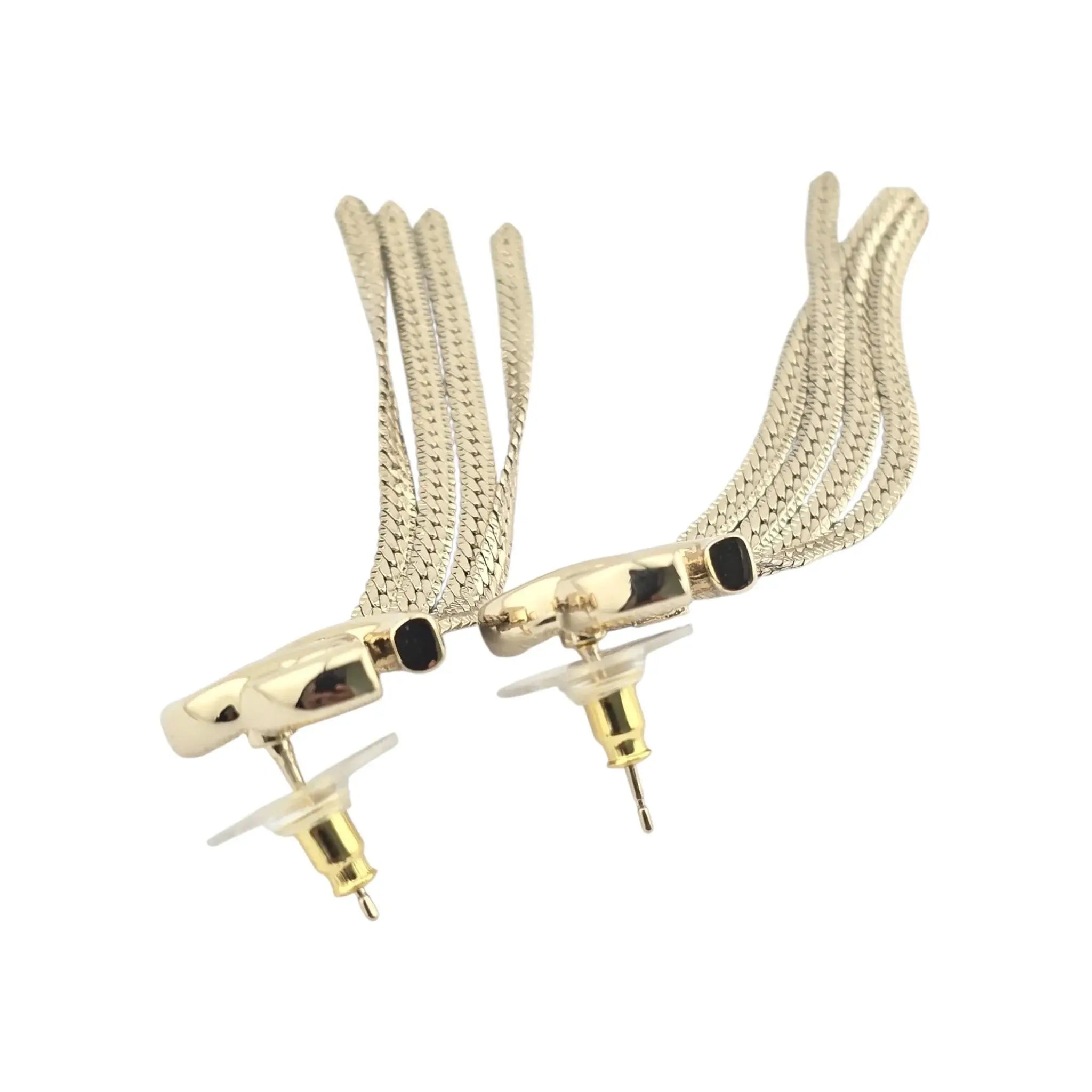 Chanel CC Gold Tassel Drop Earrings 2024 CHANEL