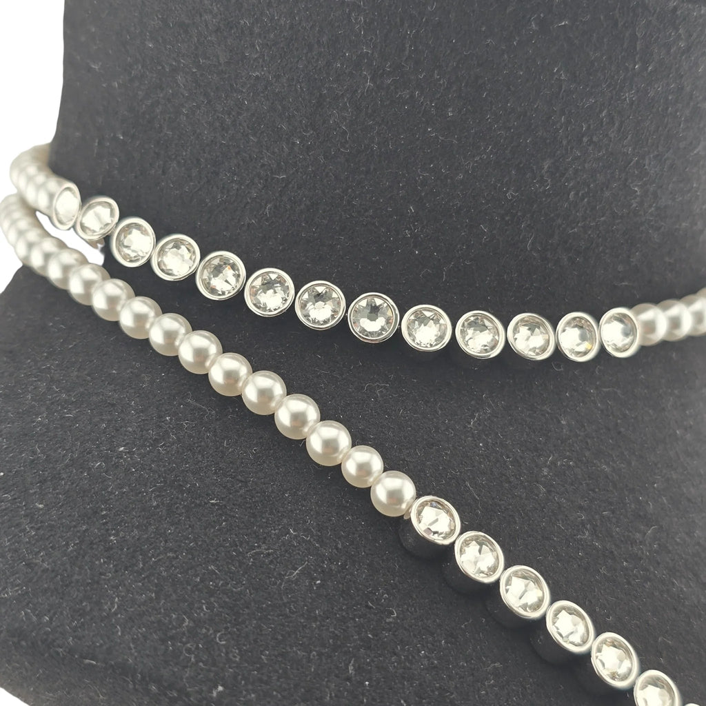 Chanel CC Long Faux Pearl Necklace Blue Heart 2025 CHANEL