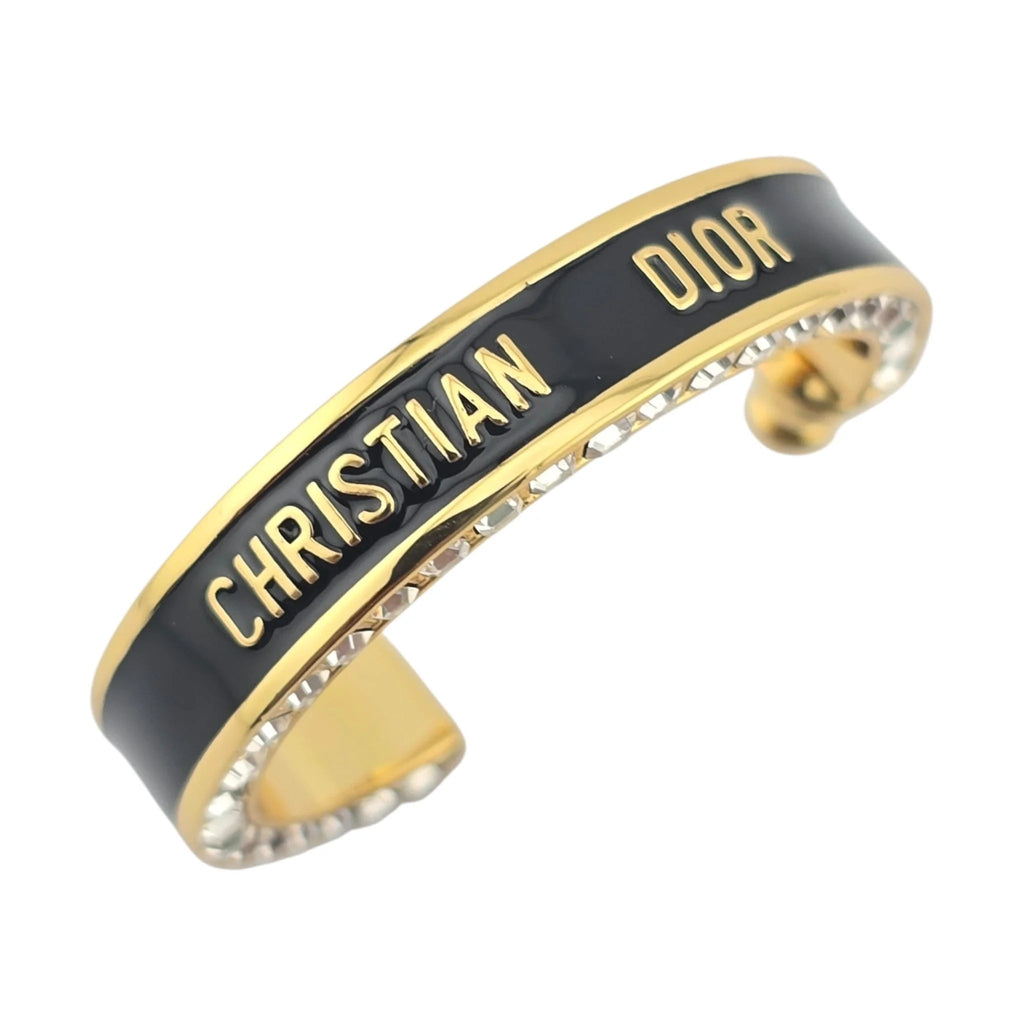 Christian Dior Large Dior Night Code Hoop Black Earrings DIOR