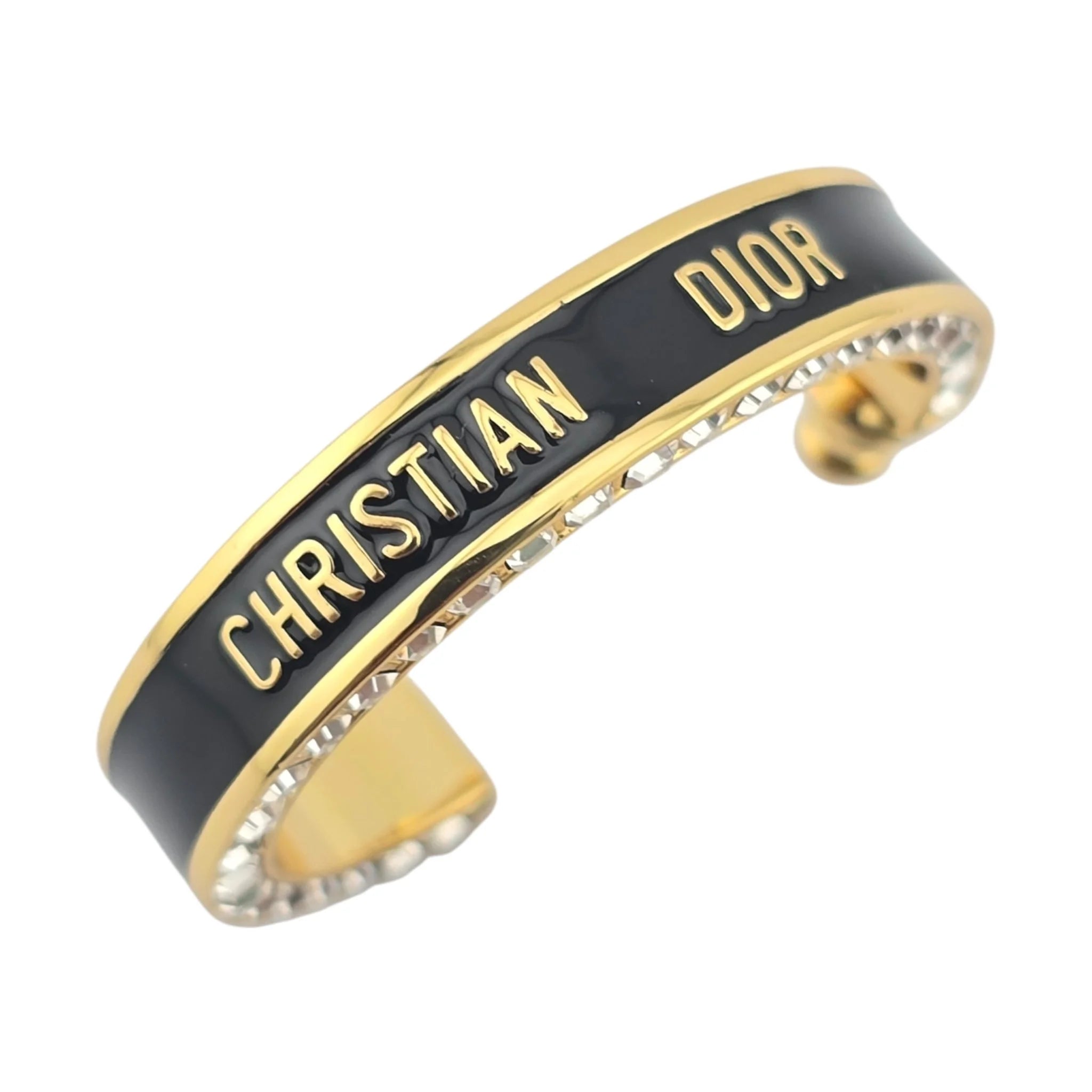 Christian Dior Large Dior Night Code Hoop Black Earrings DIOR