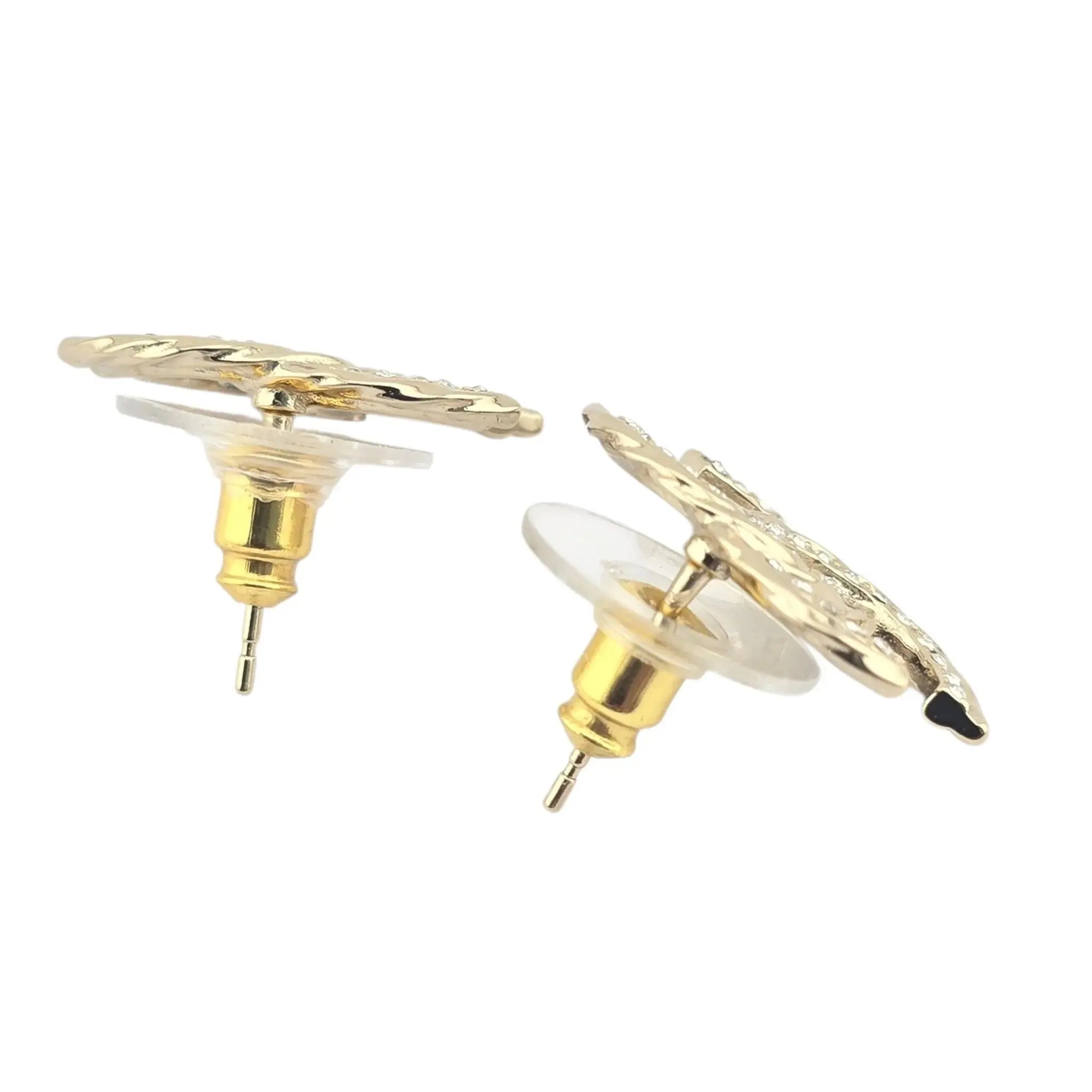 Chanel CC Gold Crystal Earrings 2023 CHANEL