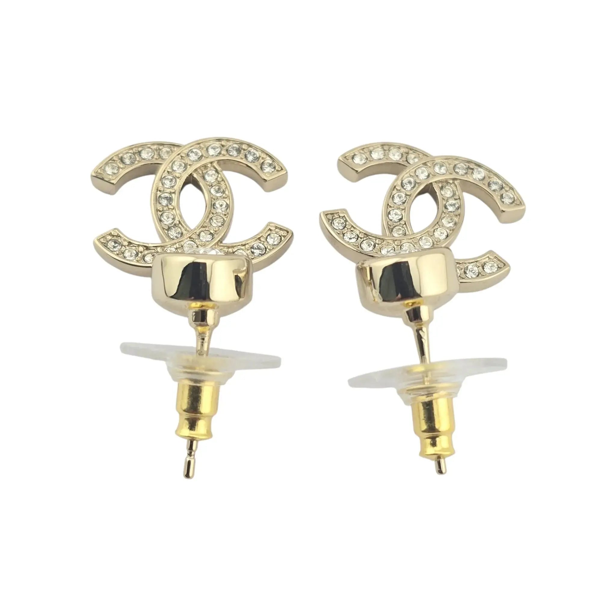 Chanel CC Gold Drop Crystal Earrings 2025 CHANEL
