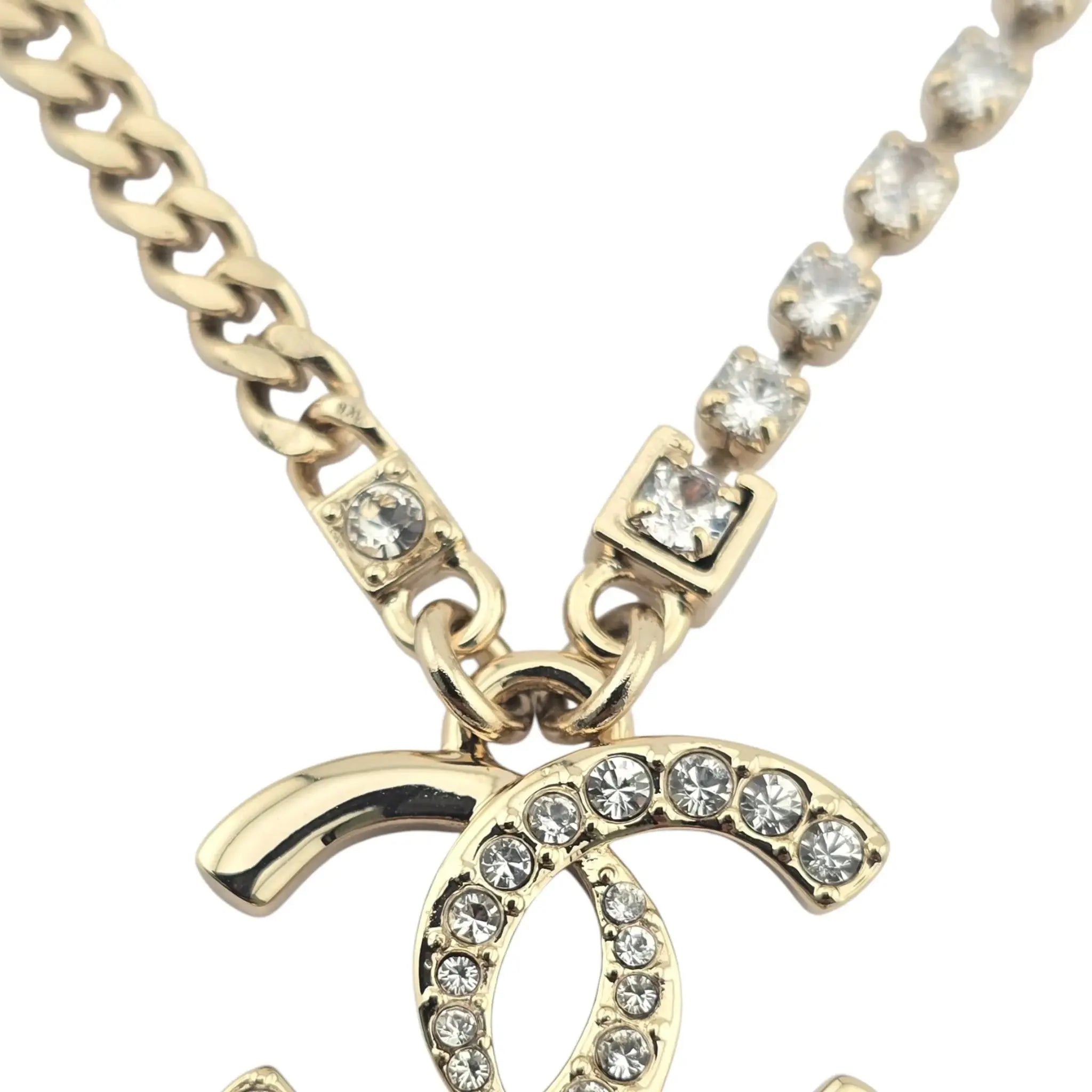Chanel CC Gold Crystal Chain Necklace 2024 CHANEL