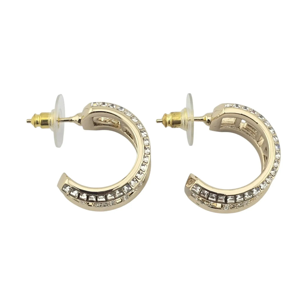 Chanel Logo Hoop Gold Earrings 2024 CHANEL
