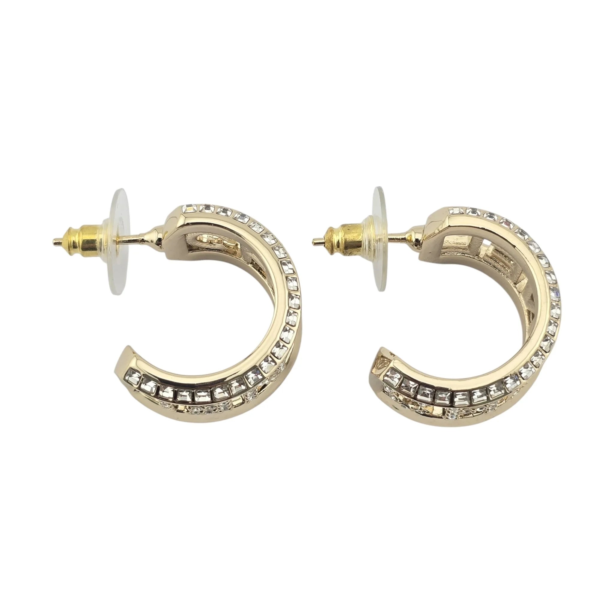 Chanel Logo Hoop Gold Earrings 2024 CHANEL