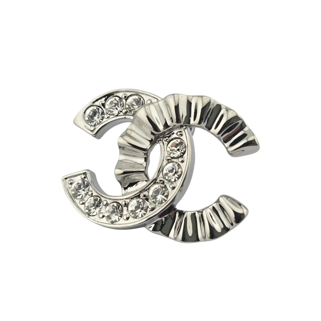 Chanel CC Crystal Earrings Silver 2021 CHANEL