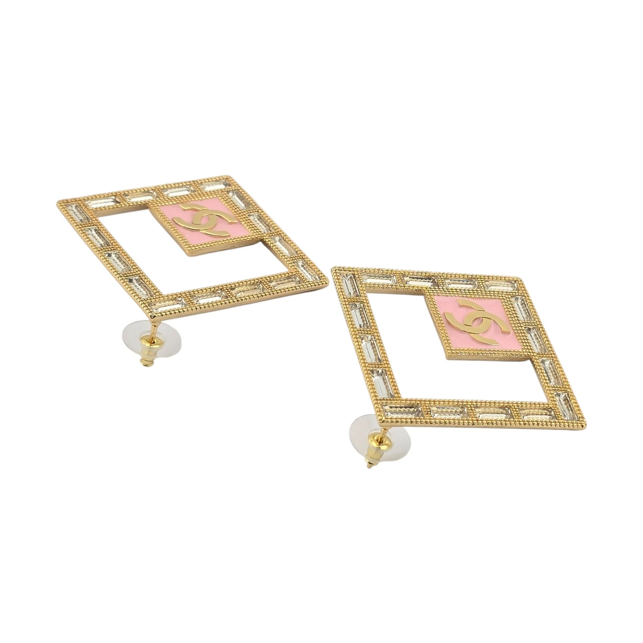 Chanel CC SS24 Crystal Square Earrings 2024 CHANEL