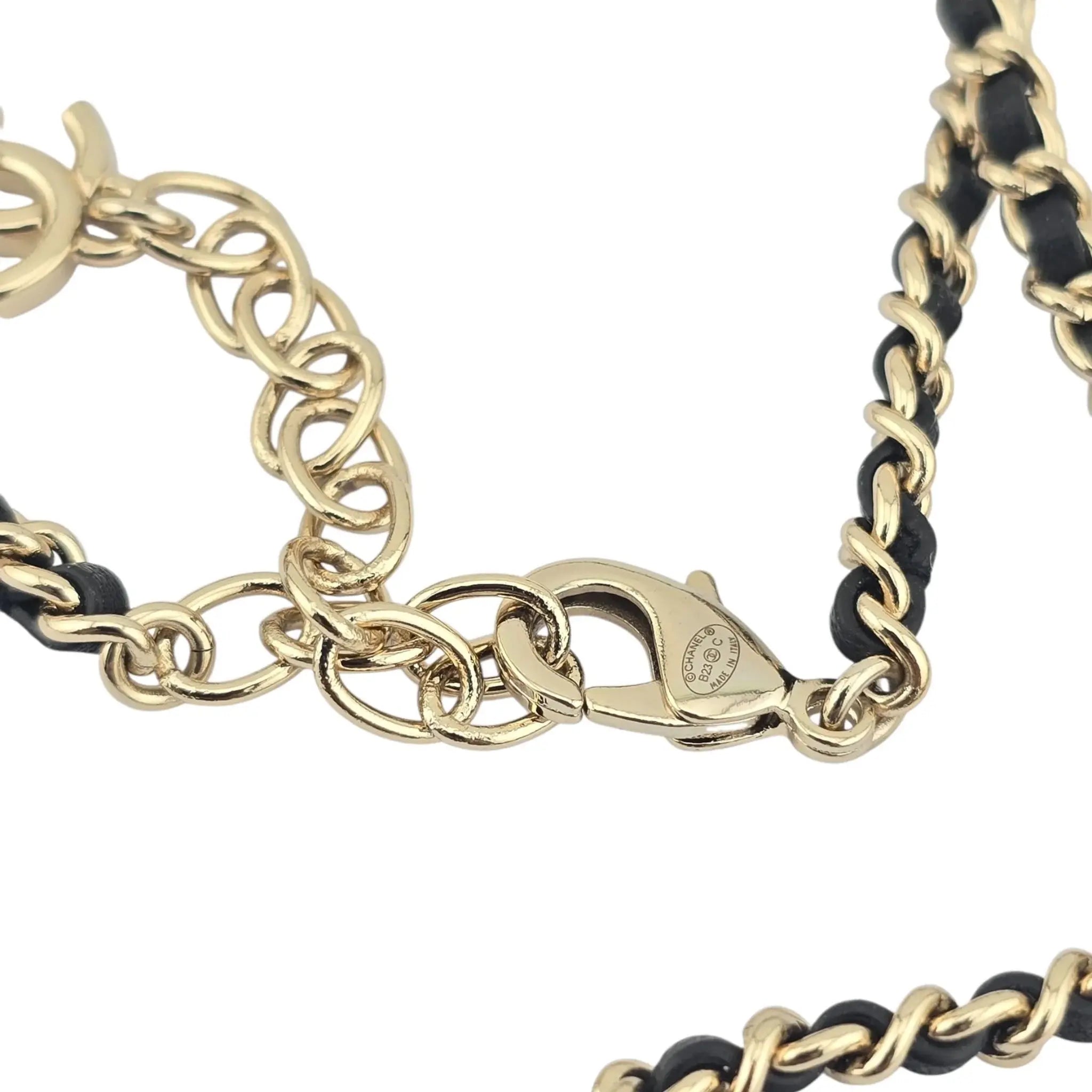 Chanel CC Matelasse Black Resin Bag Necklace 2023 CHANEL