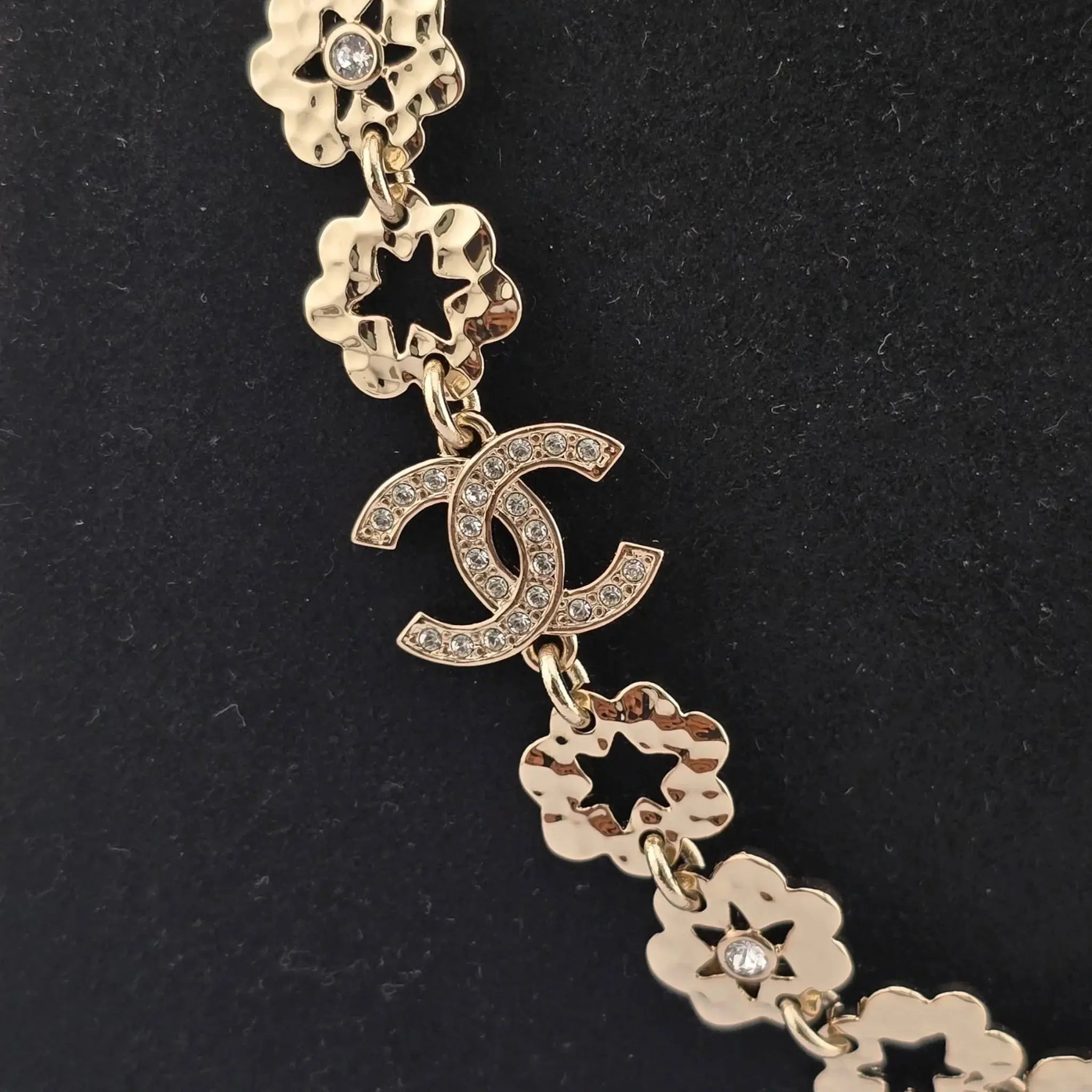 Chanel CC Long Necklace Gold Metal Floral Necklace 2025 CHANEL