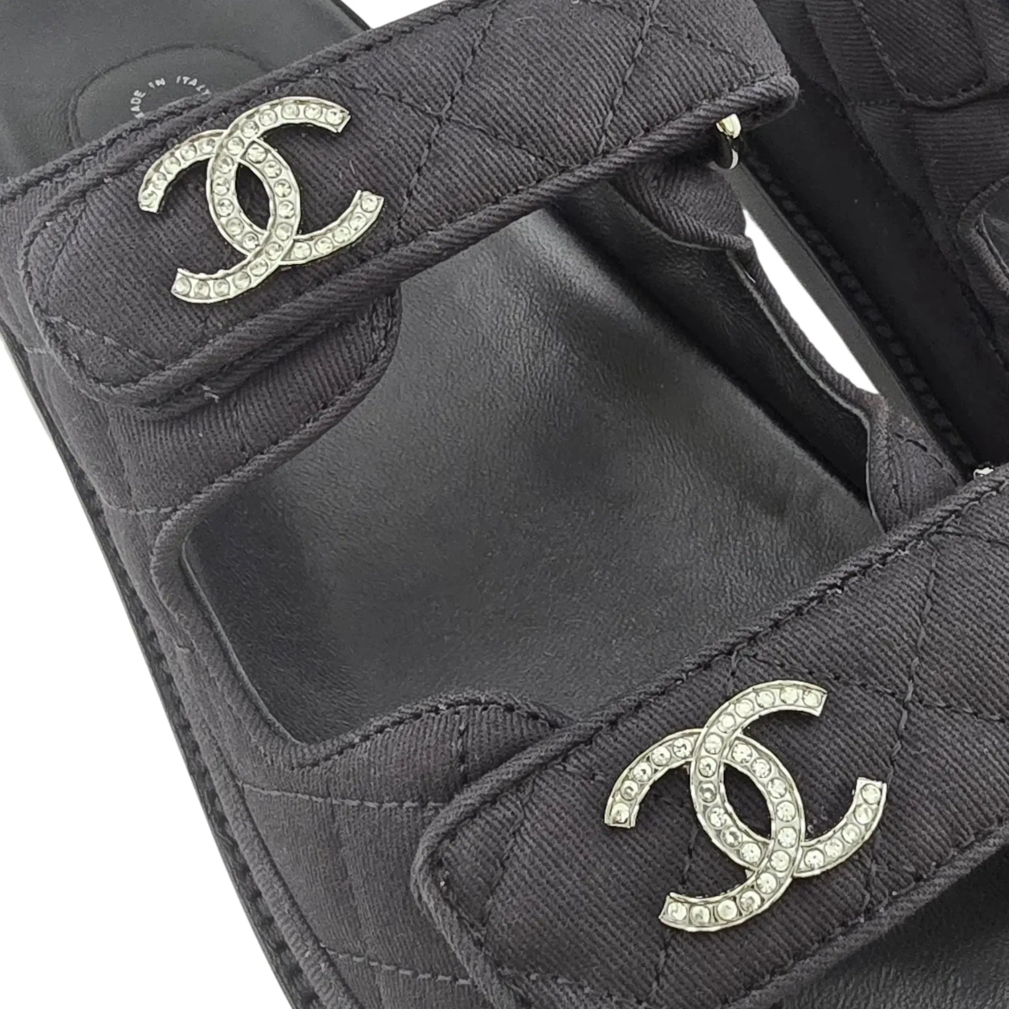 Chanel Mixed Fibers Velcro Dad Sandals 39 CHANEL