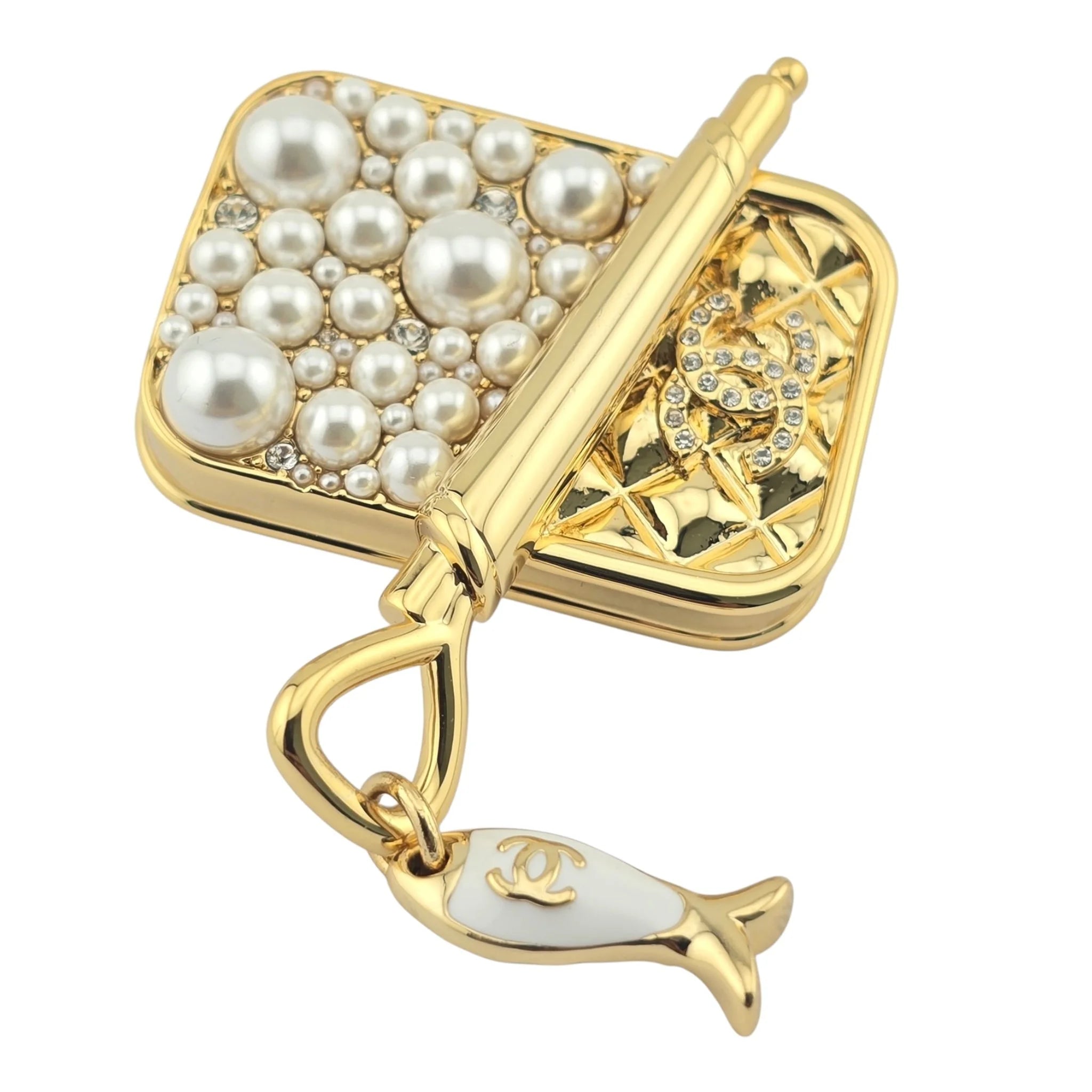 Chanel CC Gold Pearl Brooch 2025 CHANEL