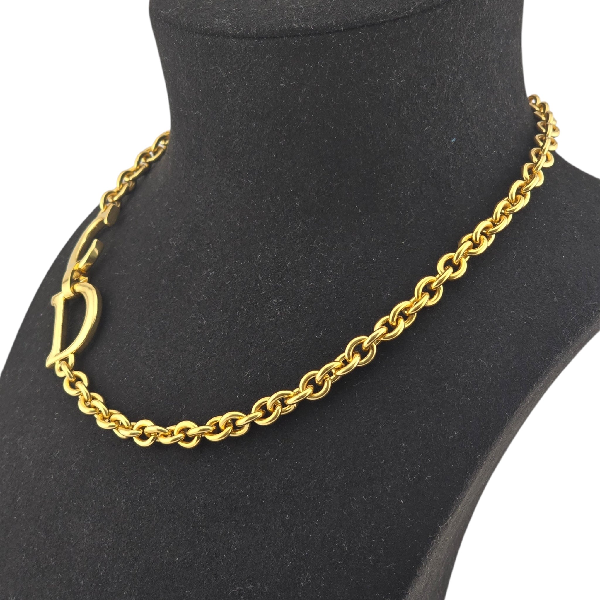 Christian Dior CD Gold Saddle Necklace DIOR