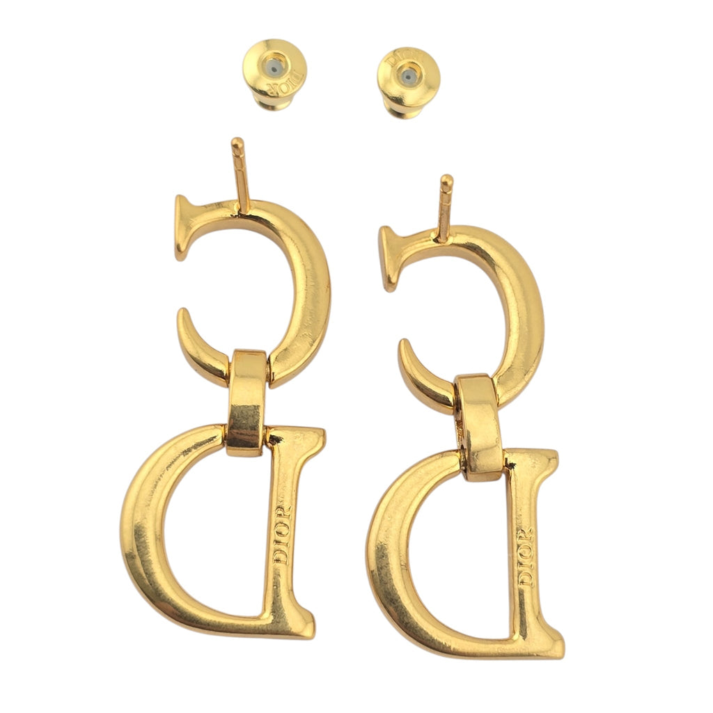Christian Dior CD Saddle Gold Earrings DIOR