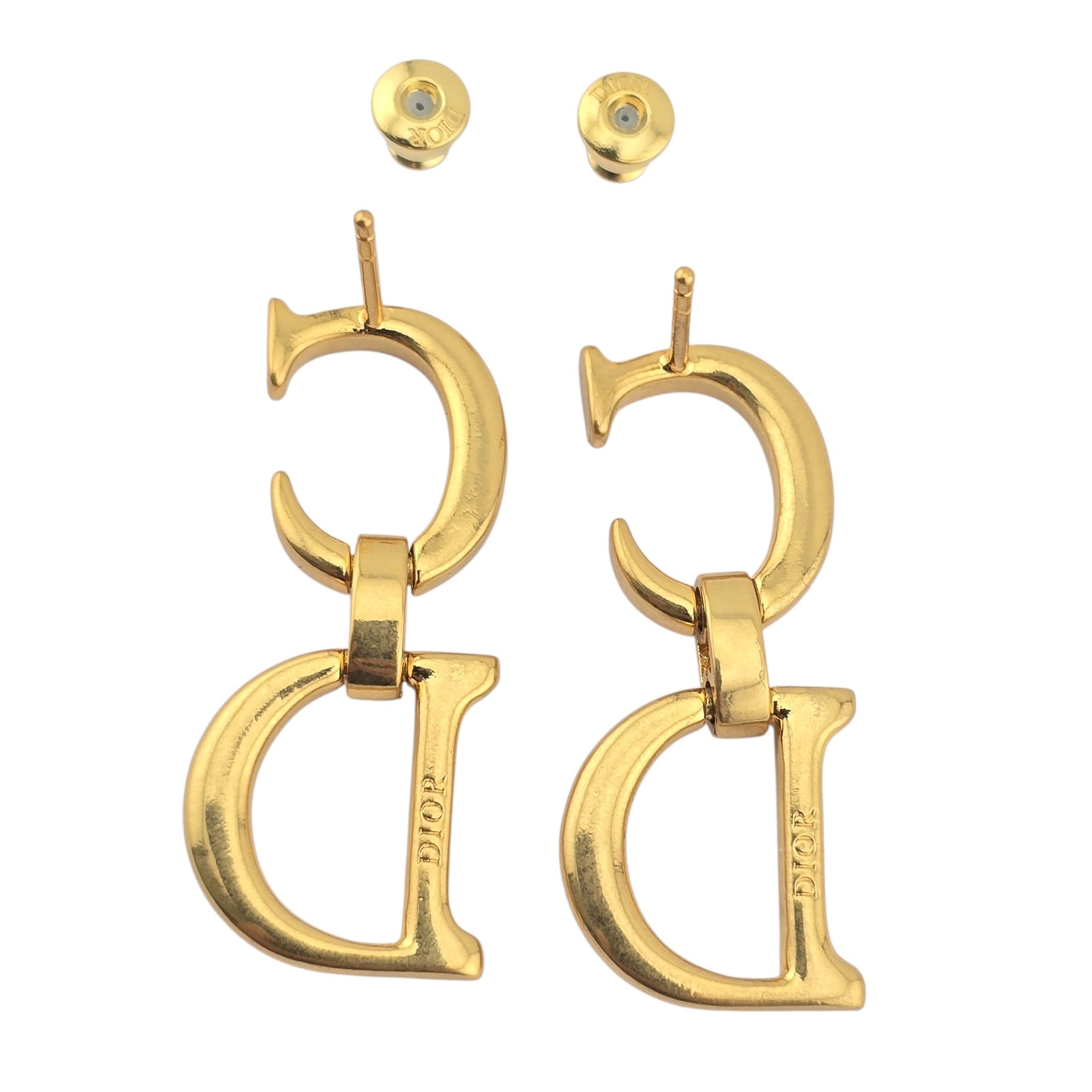 Christian Dior CD Saddle Gold Earrings DIOR
