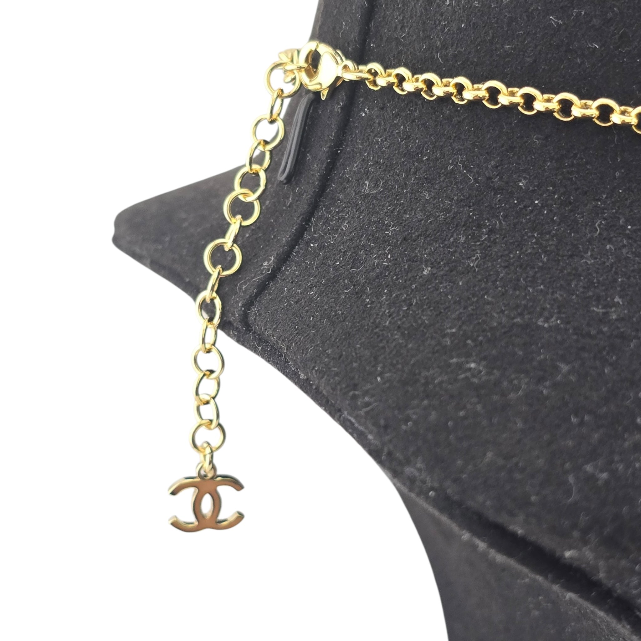 Chanel CC Gold Faux Pearl Tin Necklace 2025 CHANEL